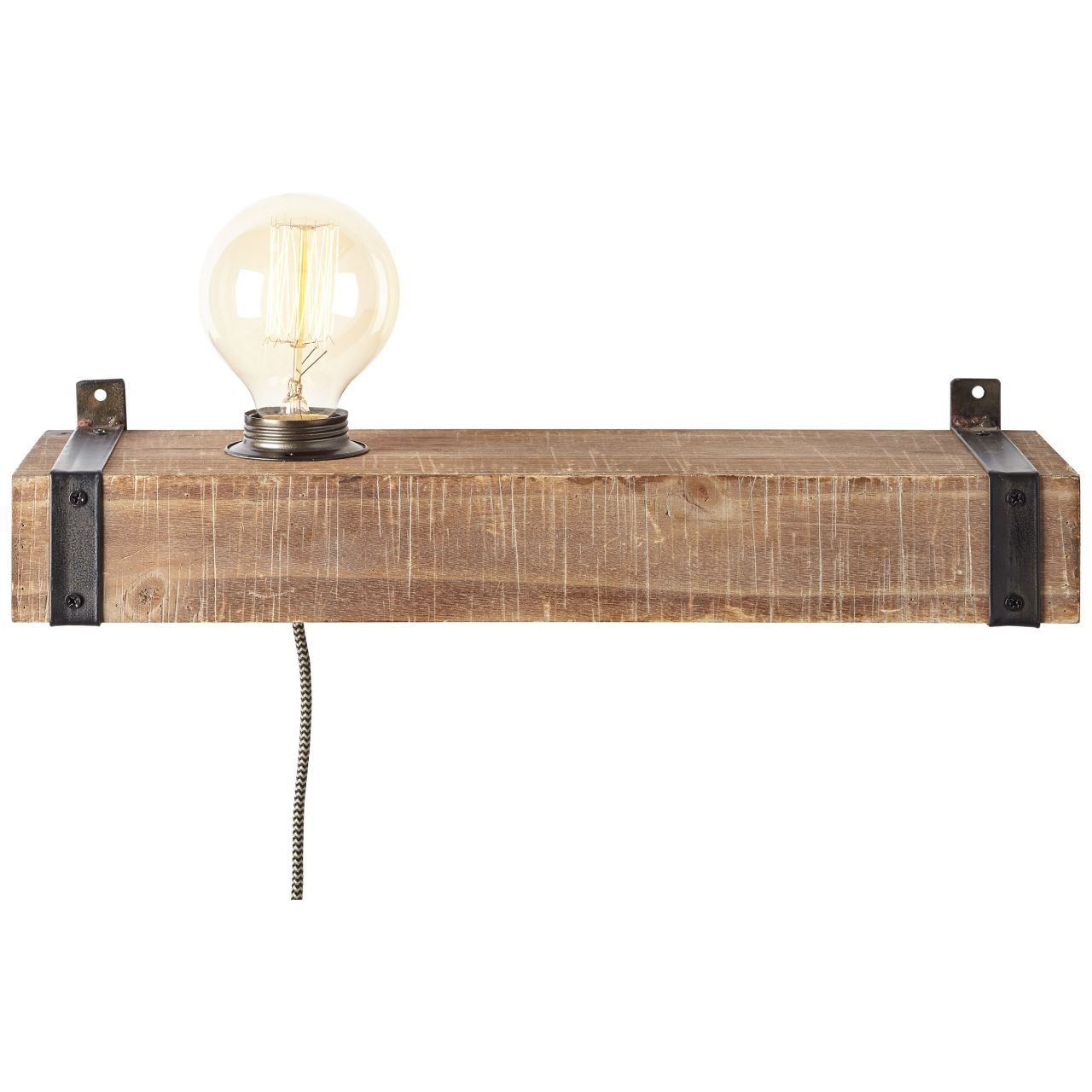 Brilliant Wandleuchte »Woodhill«, 1 flammig, Leuchtmittel E27 | ohne Leuchtmittel, Wandlampe mit Zuleitung und Schalter antik/schwarz