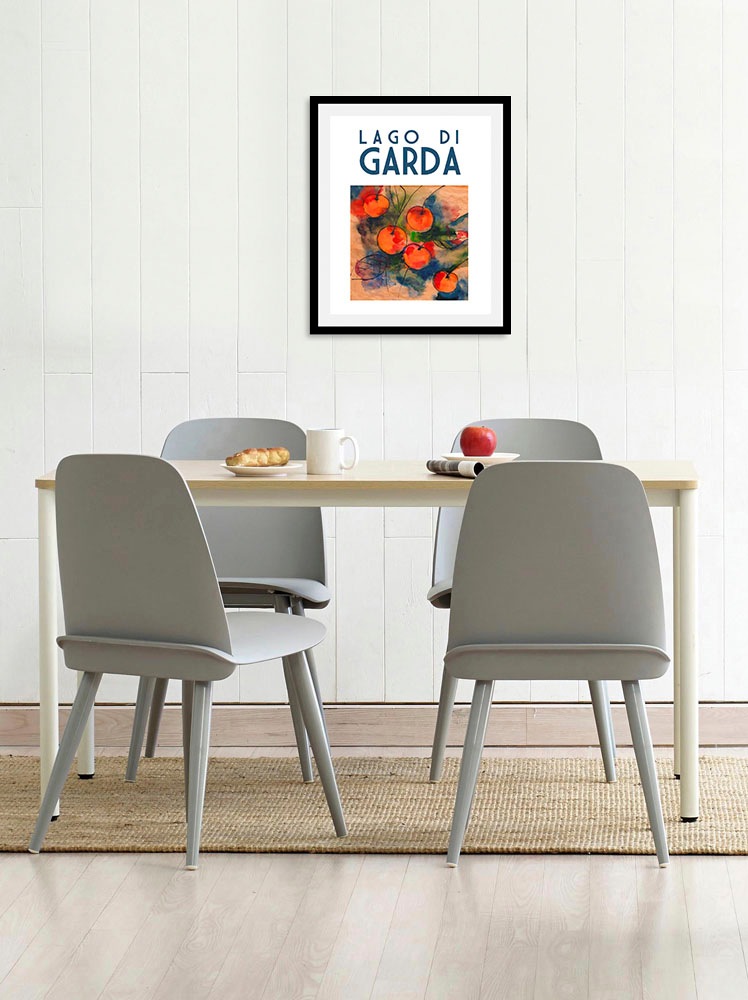 queence Bild »Gardasee«, Italien-Schriftzug-Obst-Obst Bilder-Kunst, (1 St.) günstig online kaufen
