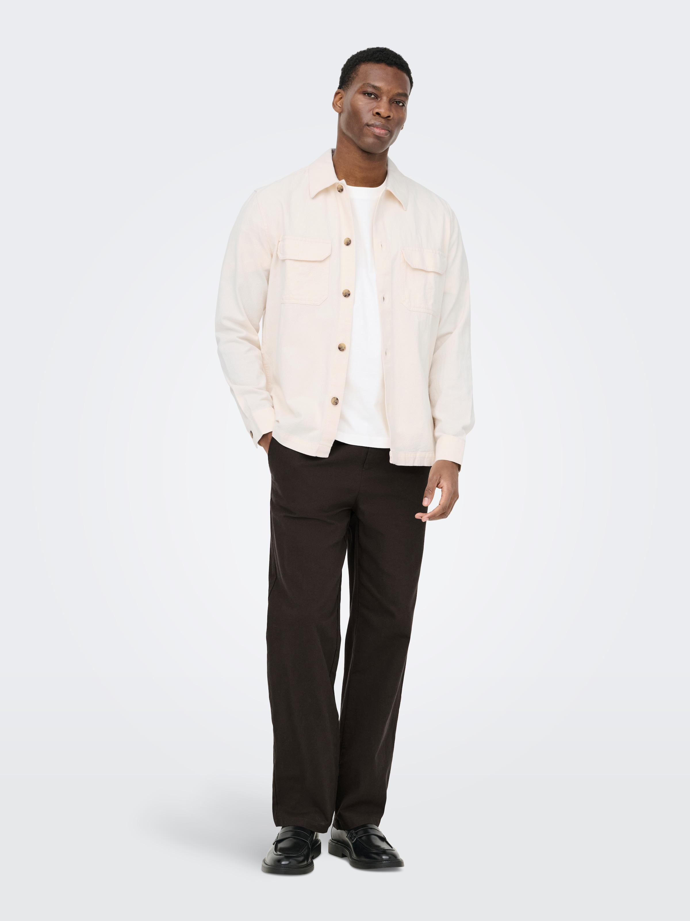ONLY & SONS Schlupfhose »ONSSINUS LOOSE 0007 COT LIN PANT NOOS«  Baumwolle mit Leinen, locker geschnitten