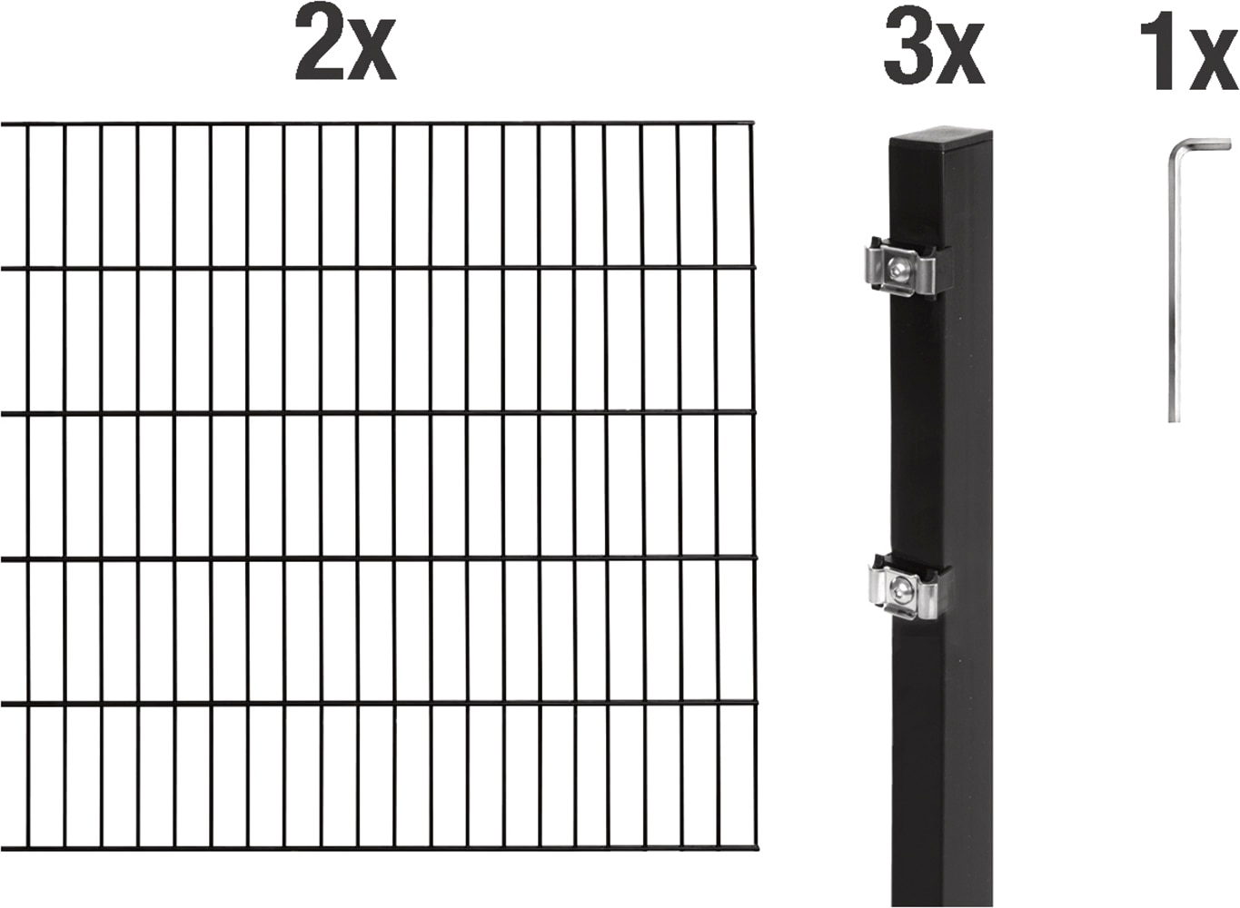 Alberts Doppelstabmattenzaun »Grundset« Höhe: 80-200 cm, Gesamtlänge: 4-30 m, zum Einbetonieren