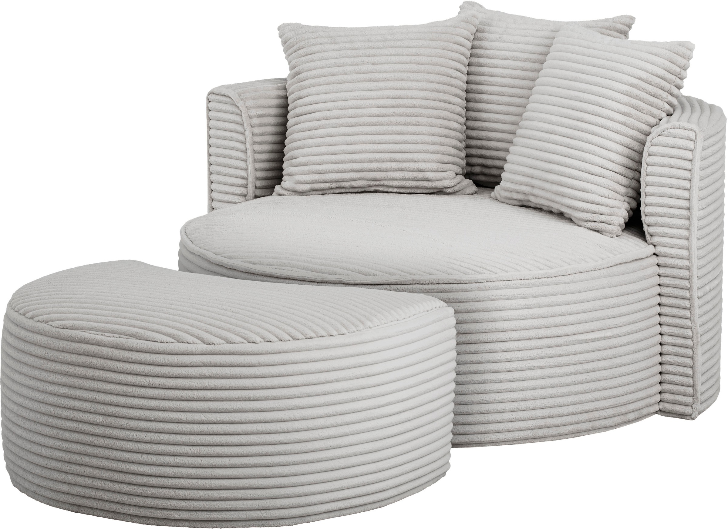 LeGer Home by Lena Gercke XXL-Sessel »ISALIE, Rundsessel mit Hocker, Lesese günstig online kaufen