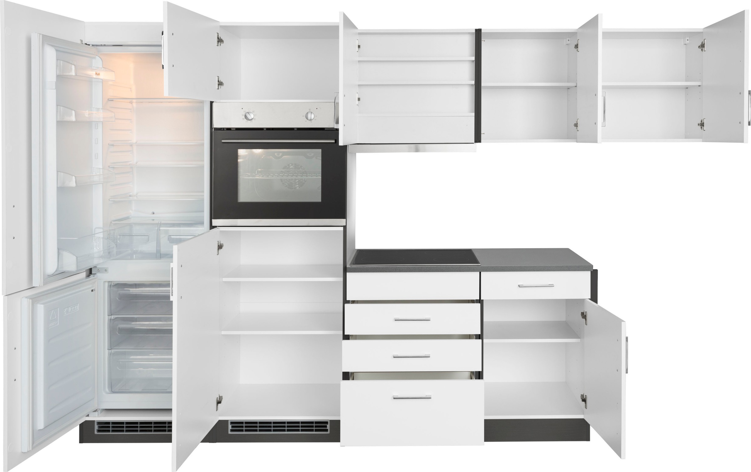 HELD MÖBEL Winkelküche »Paris«, Stellbreite 290/220 cm, wahlweise mit Induktionskochfeld