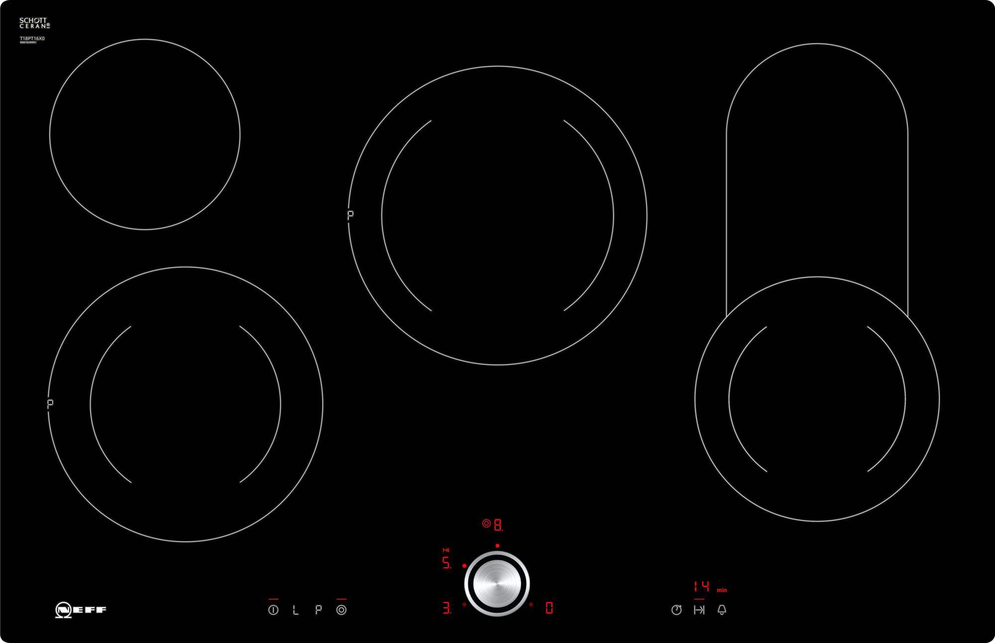 NEFF Elektro-Kochfeld von SCHOTT CERAN® »T18PT16X0«, T18PT16X0, mit intuitiver Twist Pad® Bedienung