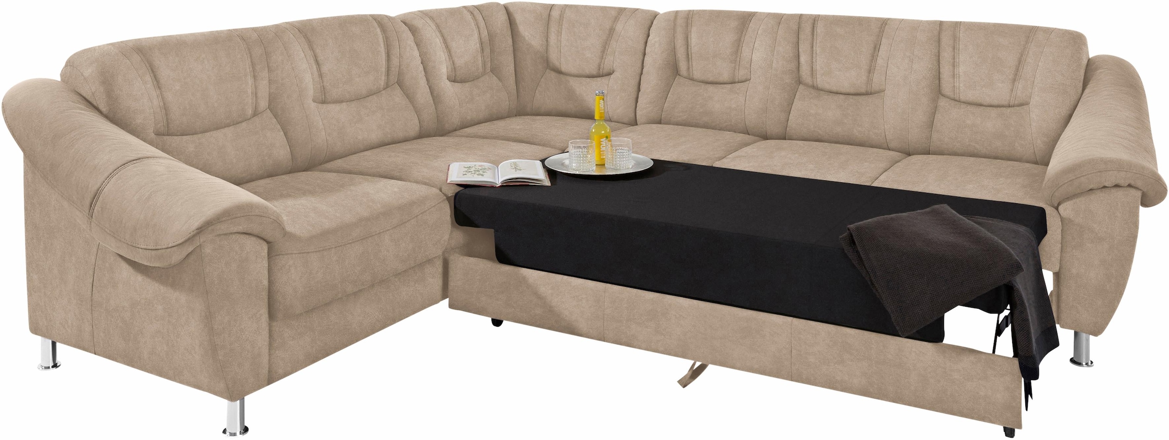 sit&more Ecksofa »Salsa L-Form«, mit Federkern, wahlweise mit Bettfunktion