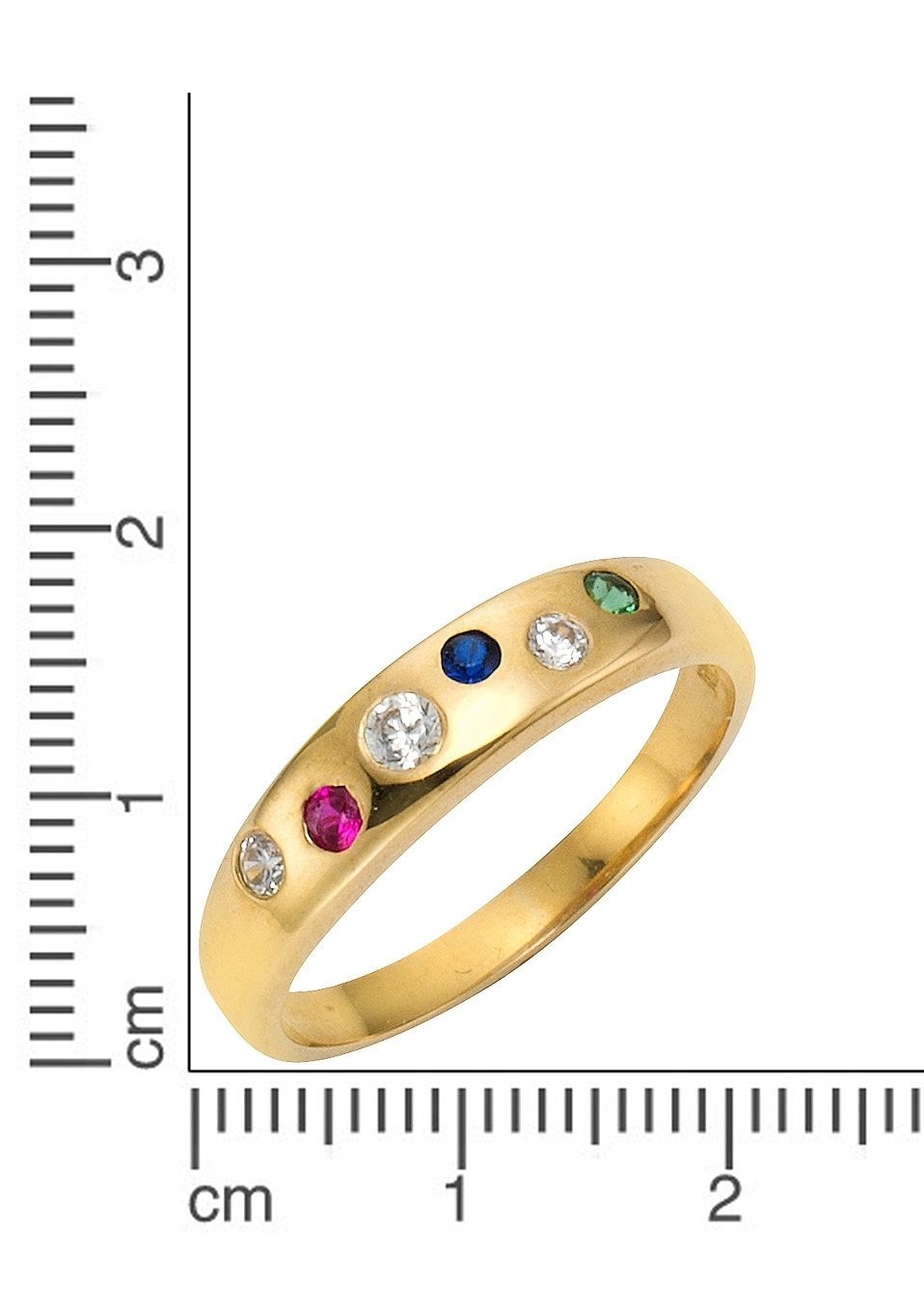 Firetti Goldring »Schmuck Geschenk Gold 333 Damenring Goldring Edelstein Farbstein«, mit Rubin, Saphir, Smaragd und Zirkonia (synth.)