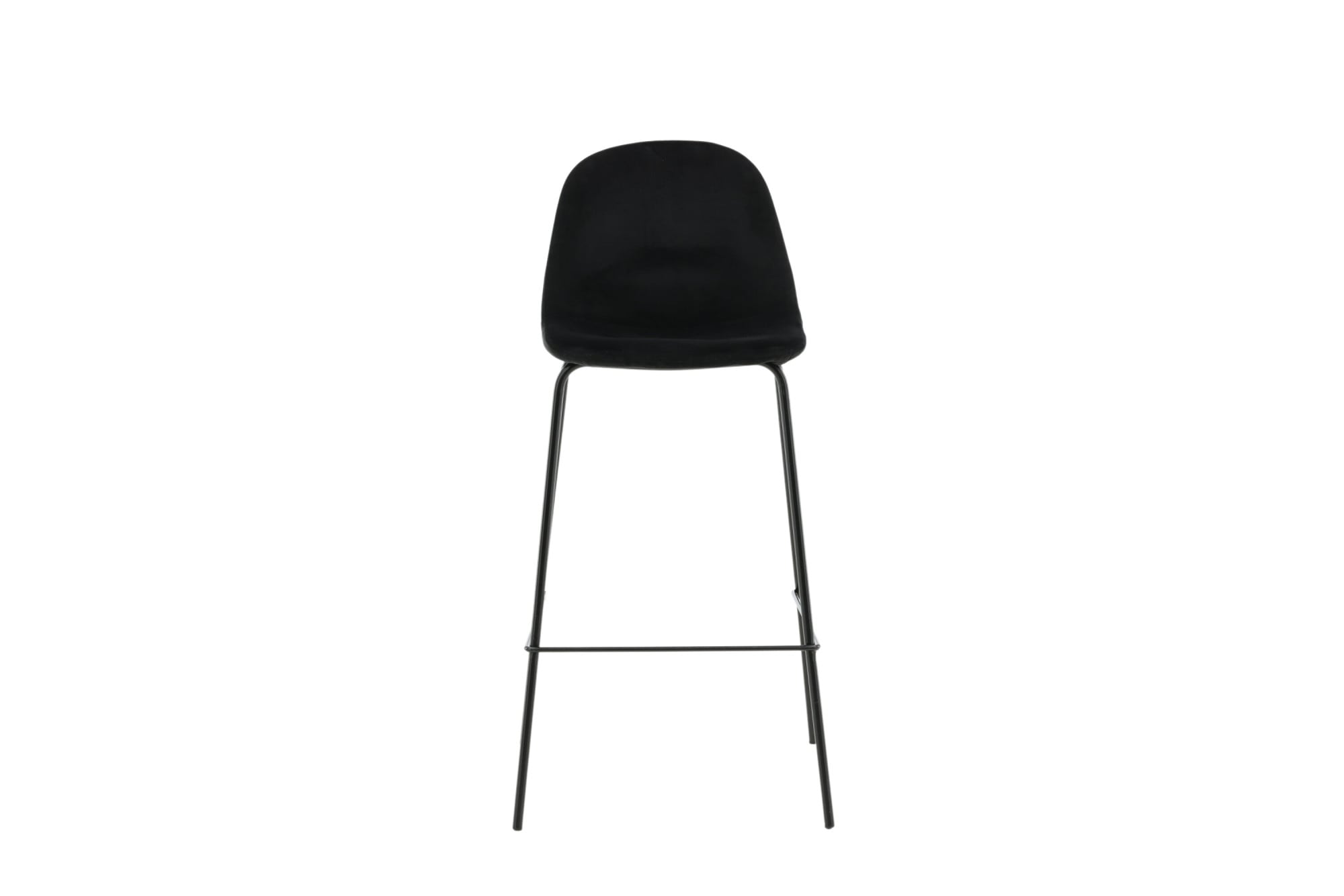 Venture Home Barhocker »Polar, 2er-Set Barhocker in Schwarz-Samt, luxuriös, 150 kg belastbar« 2 Stk. tlg. Tresenstuhl, weicher Bezug, schwarze Metallbeine, Fußstütze, edel