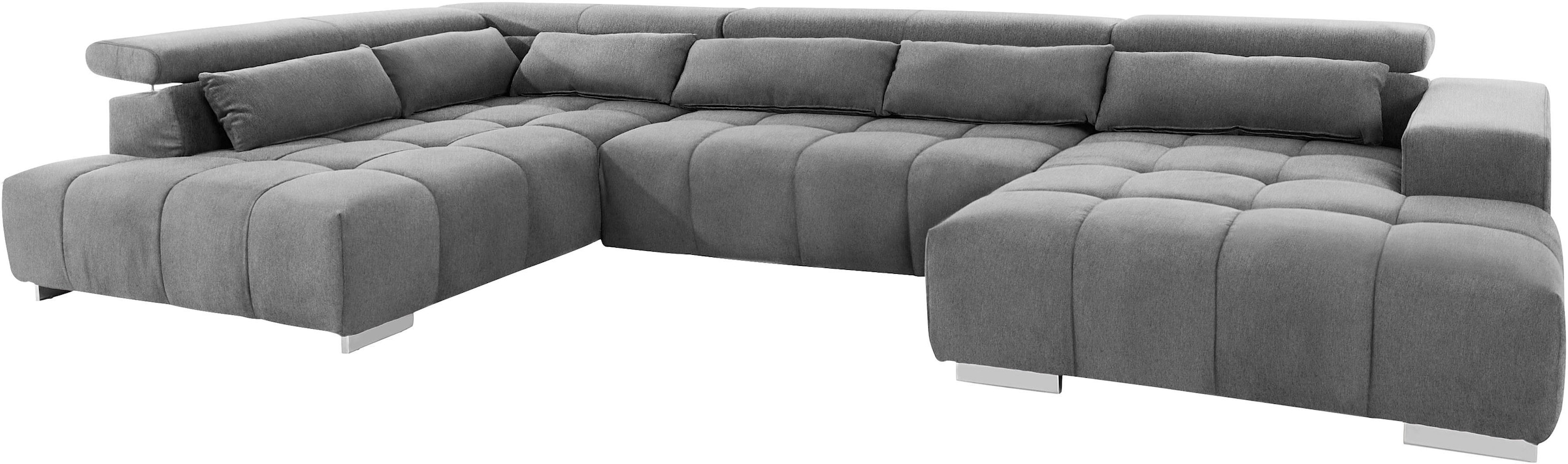 COTTA Wohnlandschaft »Orion U-Form«, mit Kopfteilverstellung & 6 Nierenkissen