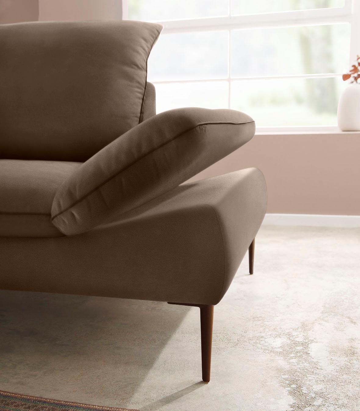 W.SCHILLIG Ecksofa »enjoy&MORE, Designsofa, elegant und bequem, L-Form«, Sitztiefenverstellung, Füße bronze pulverbeschichtet, Breite 294 cm