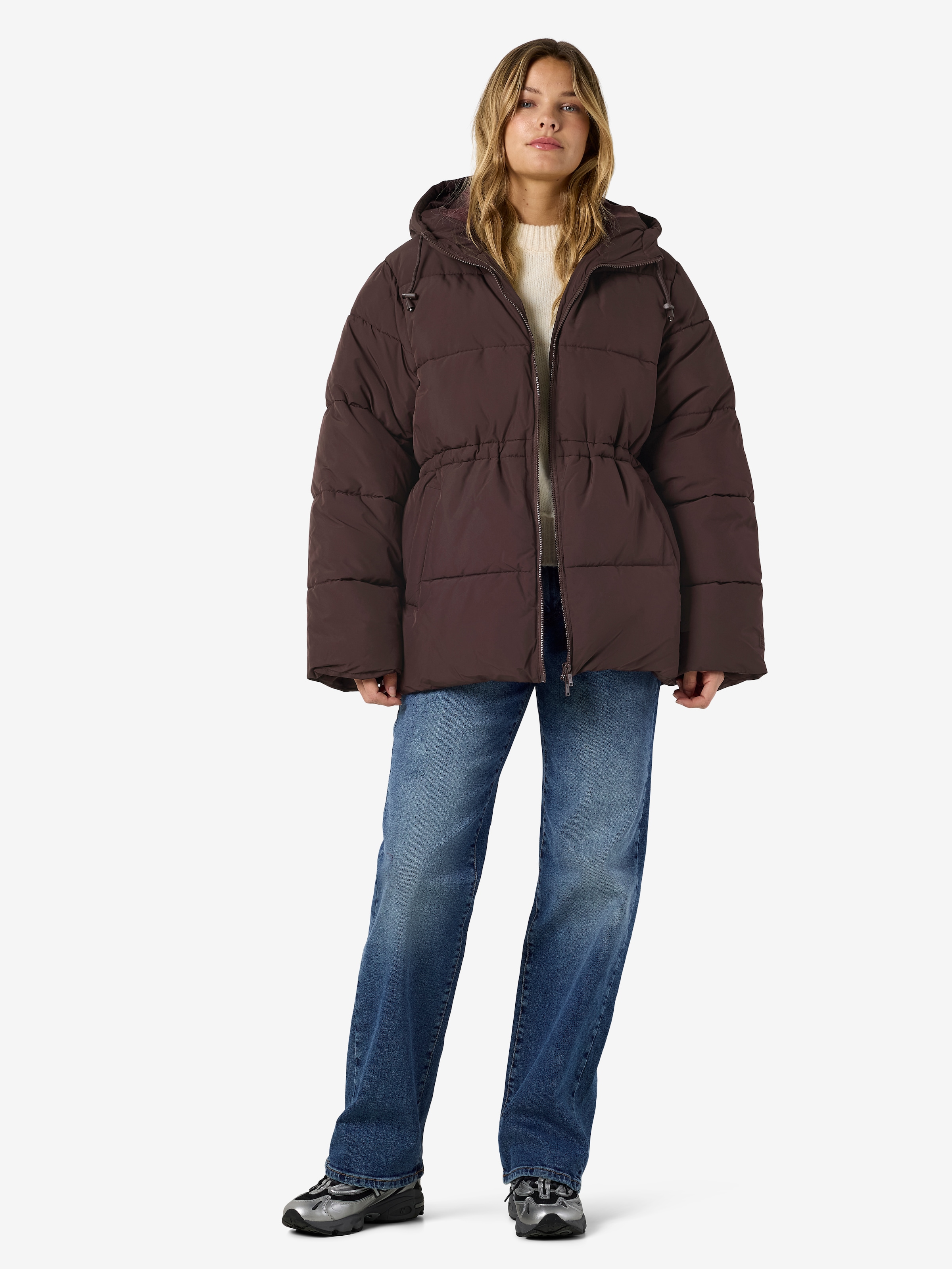 Noisy may Steppjacke »NMROSY WAISTED PUFFER JACKET NOOS« mit Kapuze Kunstfaser