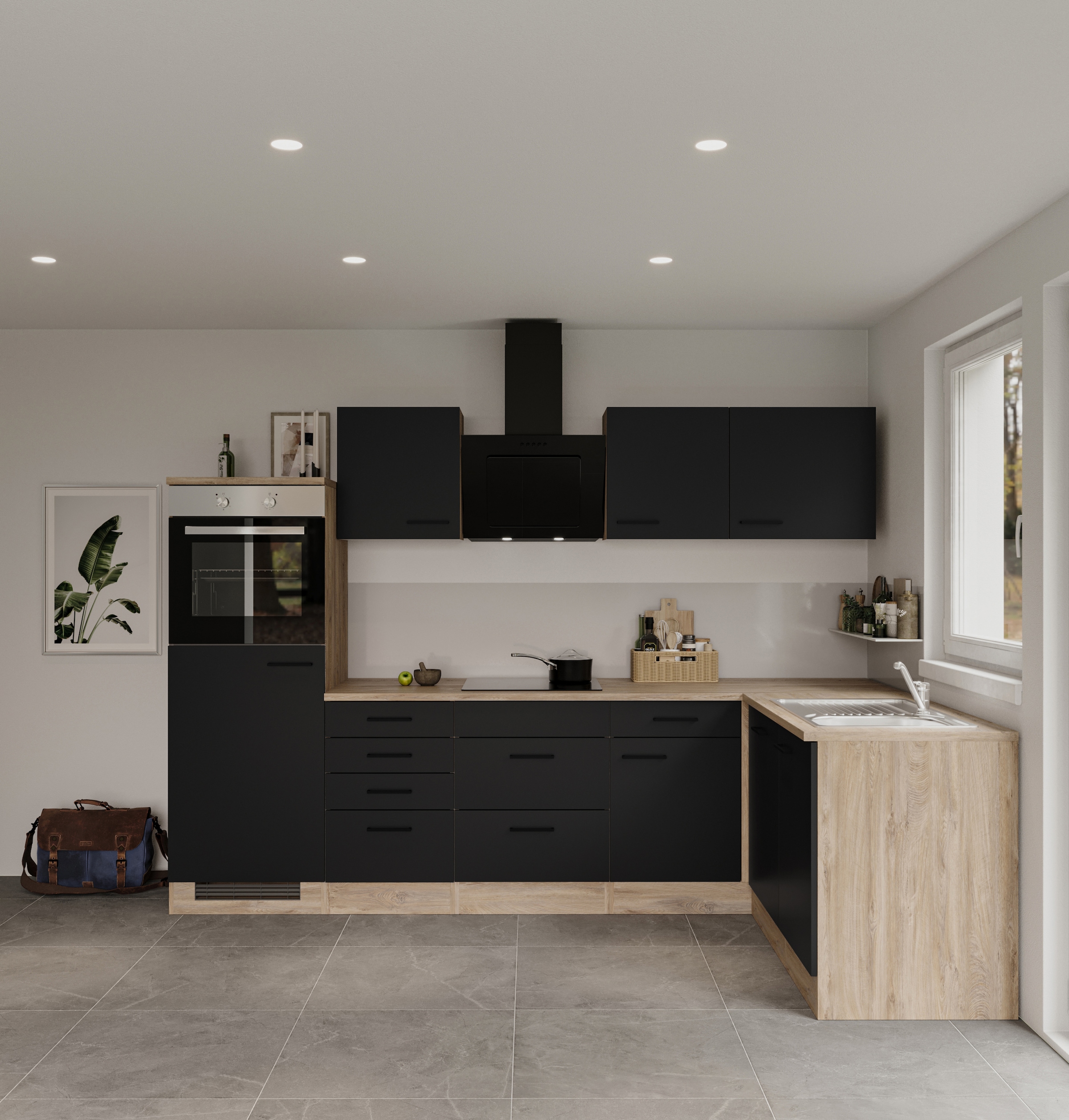 Flex-Well Küchenzeile »Capri«, mit und ohne E-Geräten erhältlich, Gesamtbreite 280x170 cm