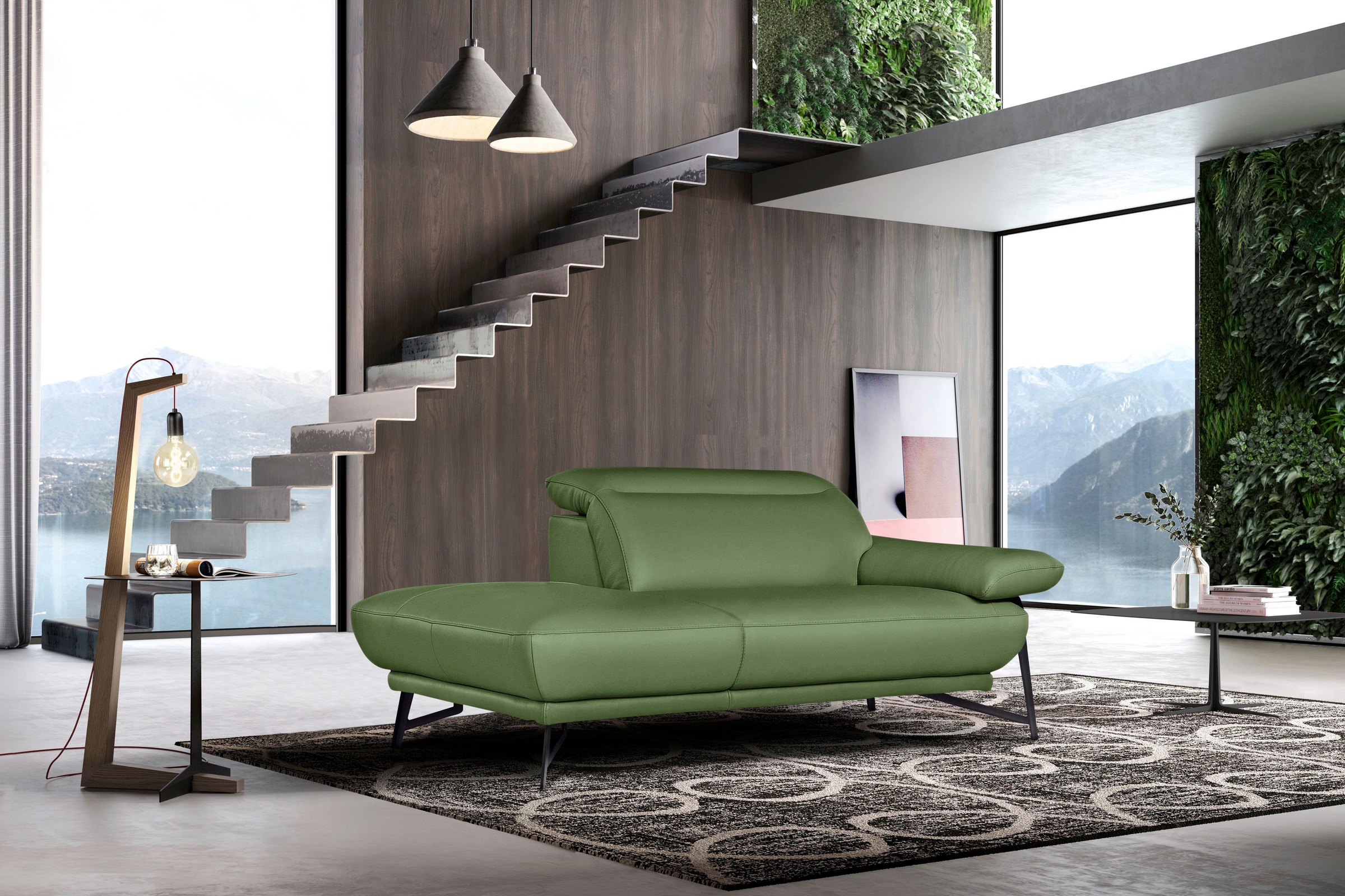 Egoitaliano Polstergarnitur »Anais, Design mit hohem Sitzkomfort für mehr Bequemlichkeit«, Set: bestehend aus Sofa und Ottomane, inkl. Kopfteilverstellung