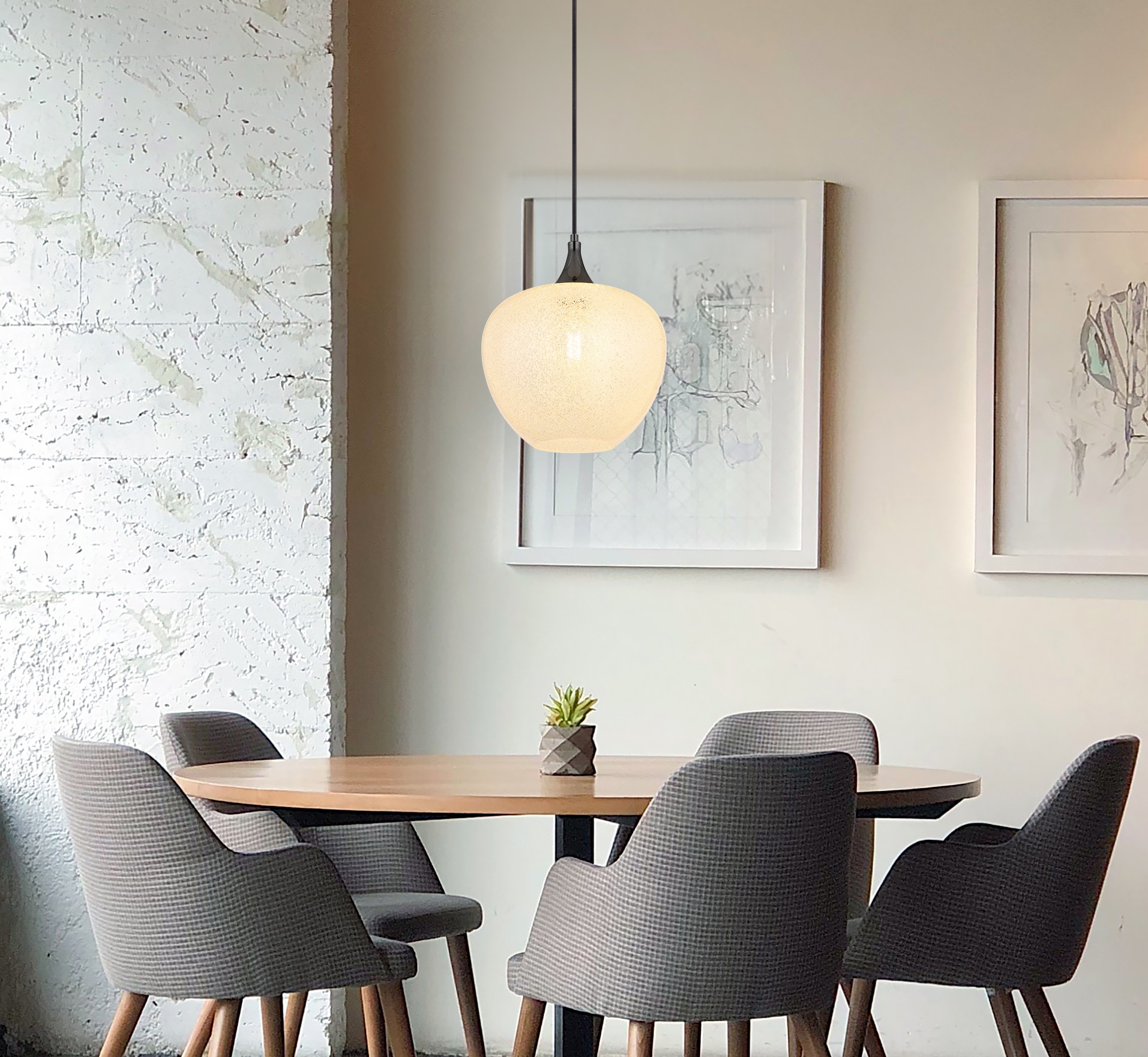 GLOBO LIGHTING Hängeleuchte »MAXY« E27 1 Stk. Hängelampe/Pendelleuchte/schwarz-chrom/Glas klar/Acrylkristalle