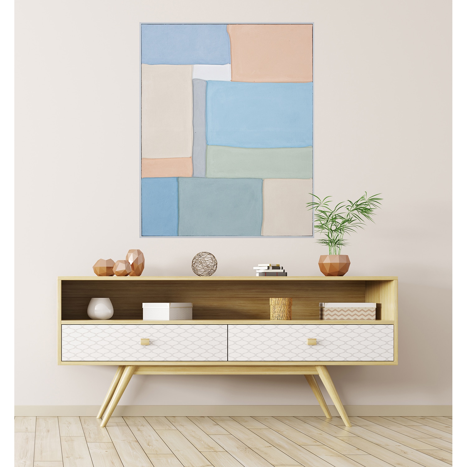 GILDE Bild mit Rahmen »Bild rechteckig Cubic mehrfarbig H. 102 cm«, (1 St.) günstig online kaufen