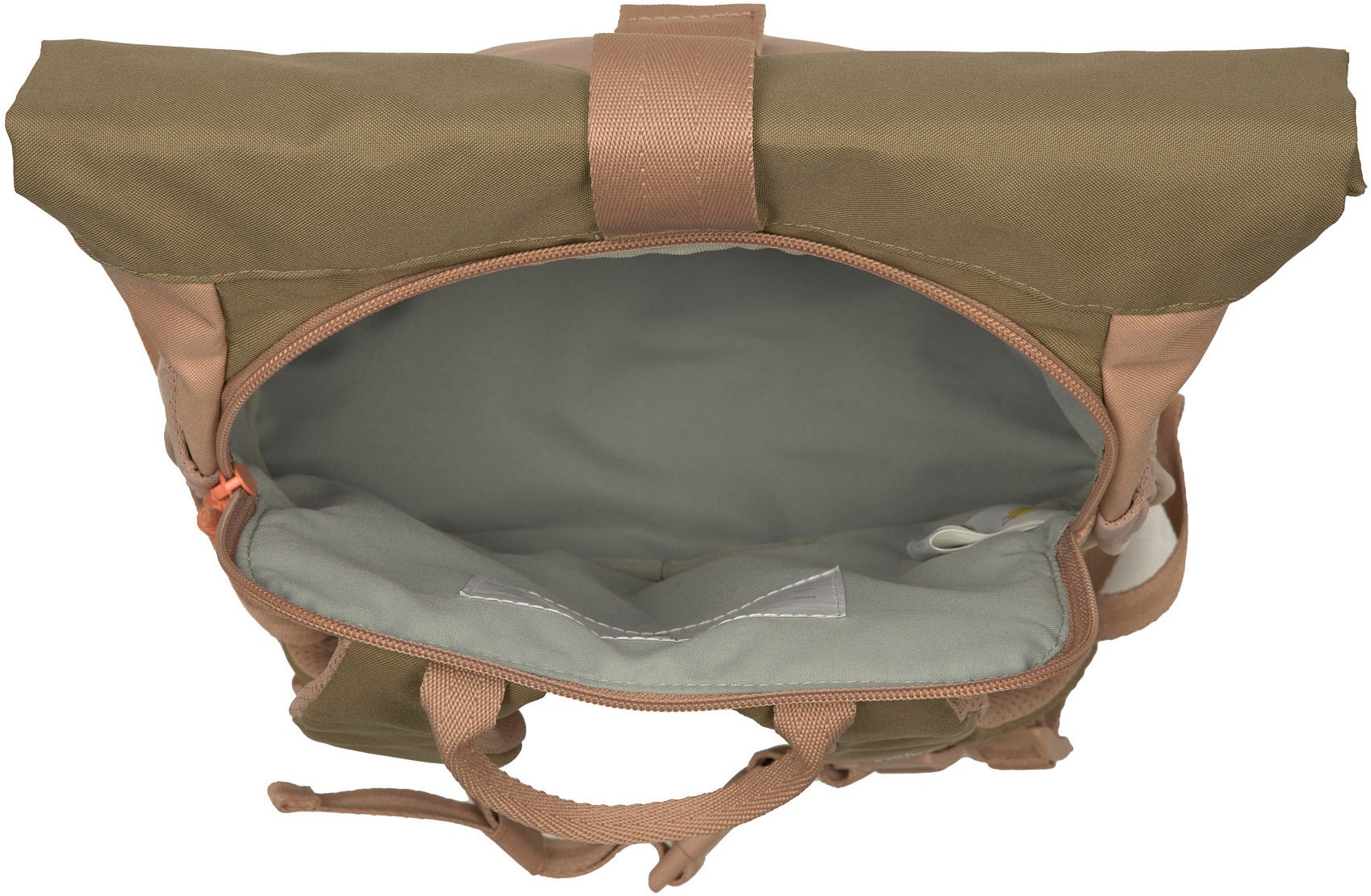 LÄSSIG Kinderrucksack »Nature, Mini Rolltop Backpack, Hazelnut« Reflektoren aus recycelten PET-Flaschen