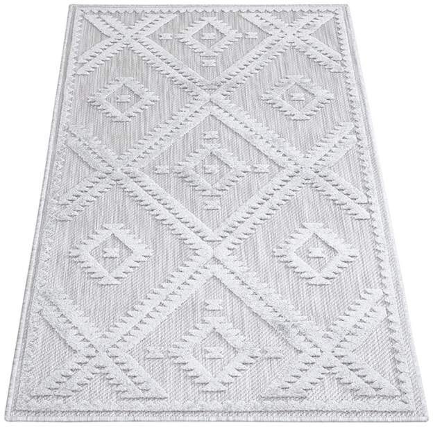 Carpet City Teppich »In-& Outdoorteppich Santorini 454, 3D-Effekt, Raute-Optik«, rechteckig, 5 mm Höhe, Wetterfest & UV-beständig für Terrasse, Balkon, Küche, Flur