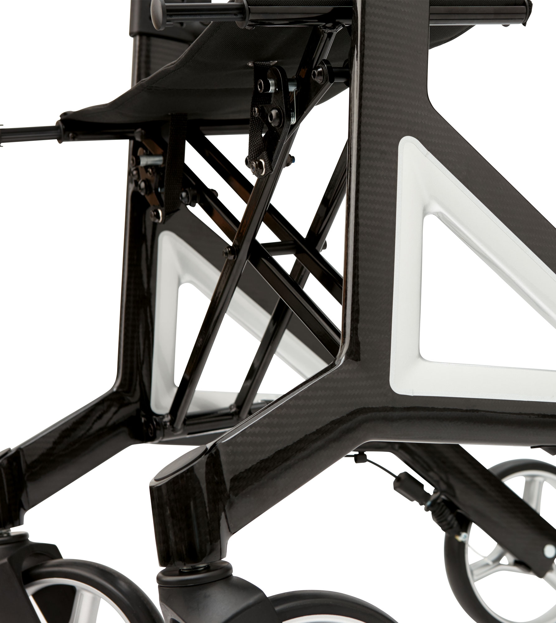 Bischoff & Bischoff Rollator »Alevo Carbon«, faltbar – Ultra leicht Rollator aus Carbon mit abnehmbarer Tasche
