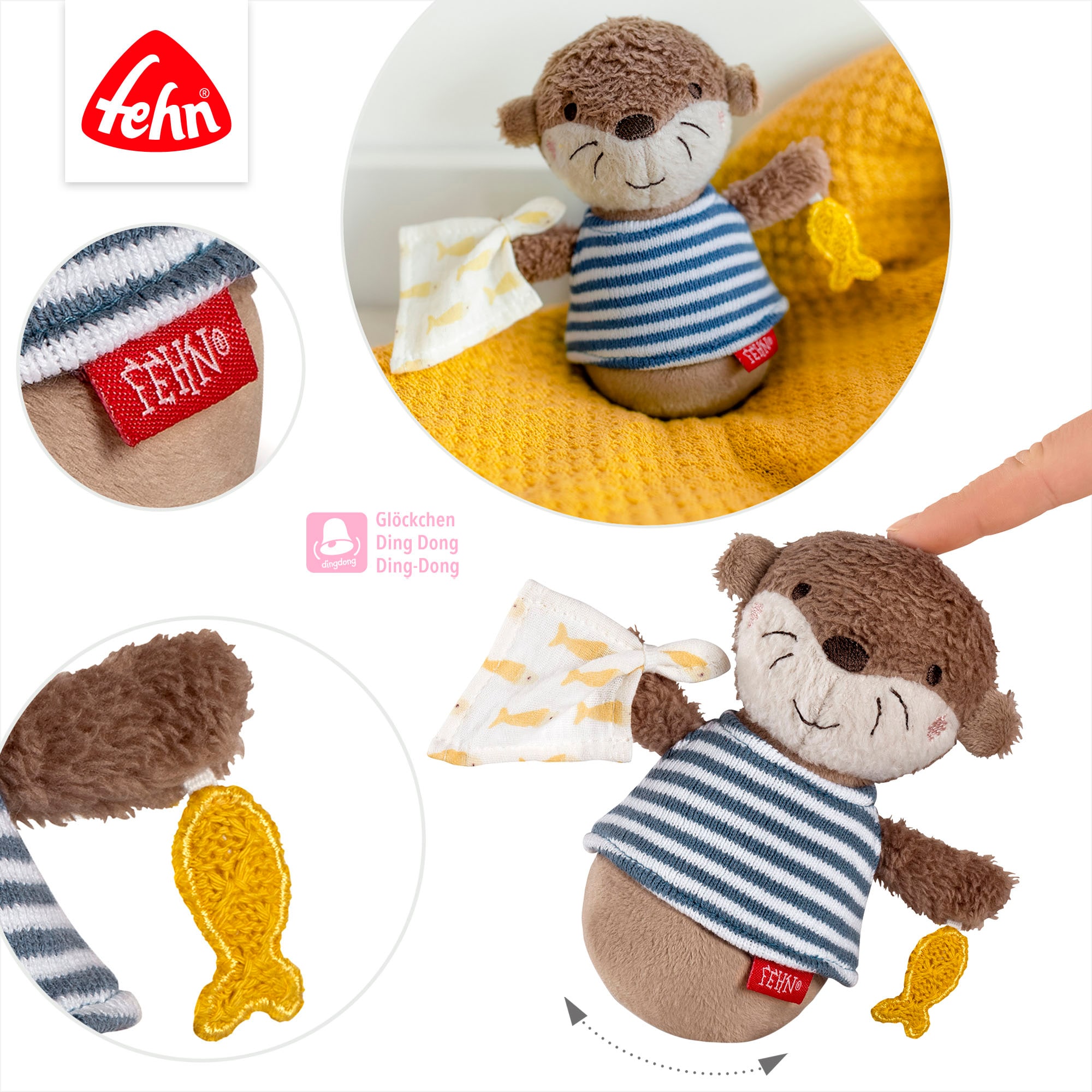 Fehn Greifspielzeug »Otter Theo, Mini-Stehauf Otter«