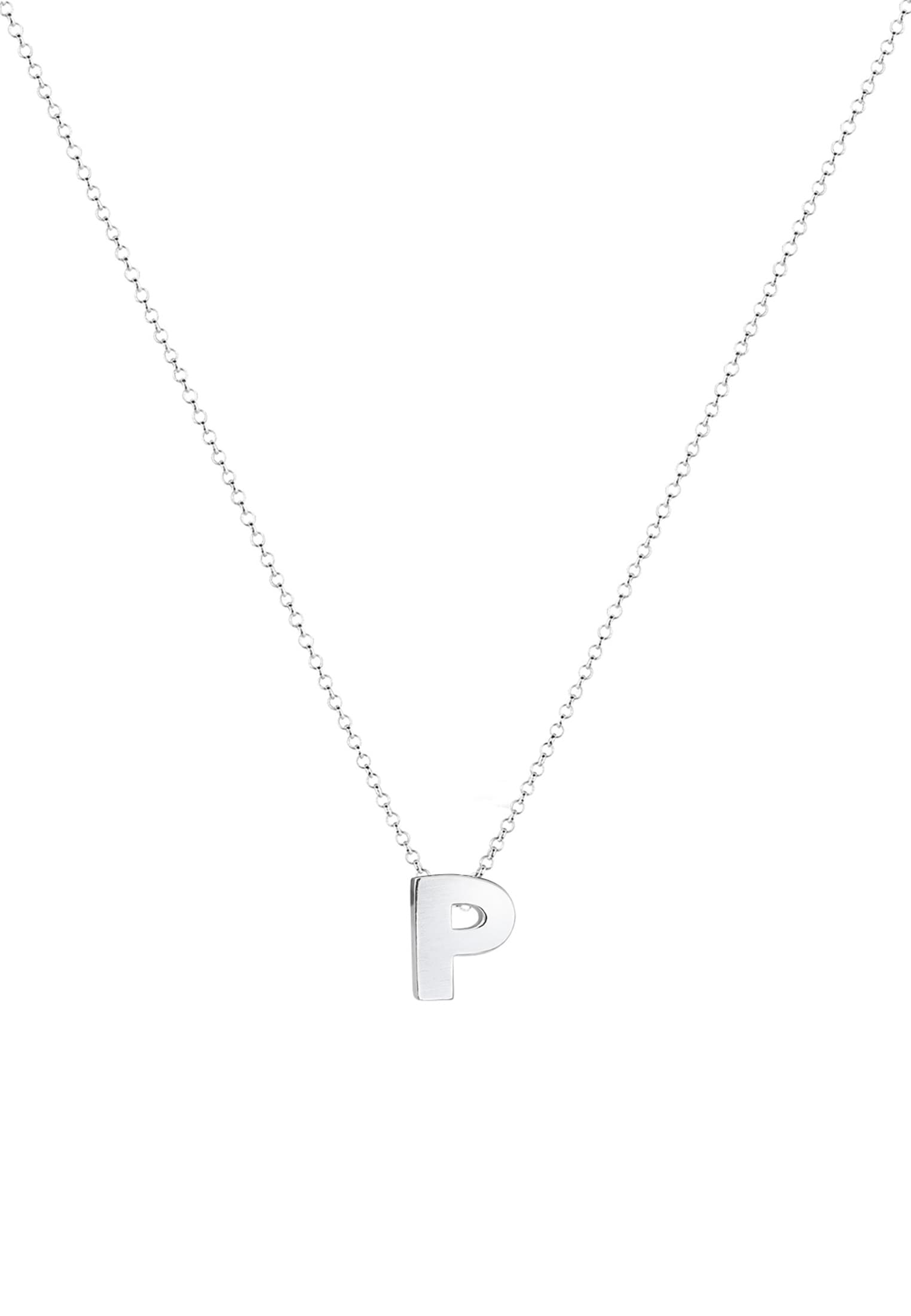Elli Kette mit Anhänger »Buchstabe P Initialen Trend Minimal 925 Silber«