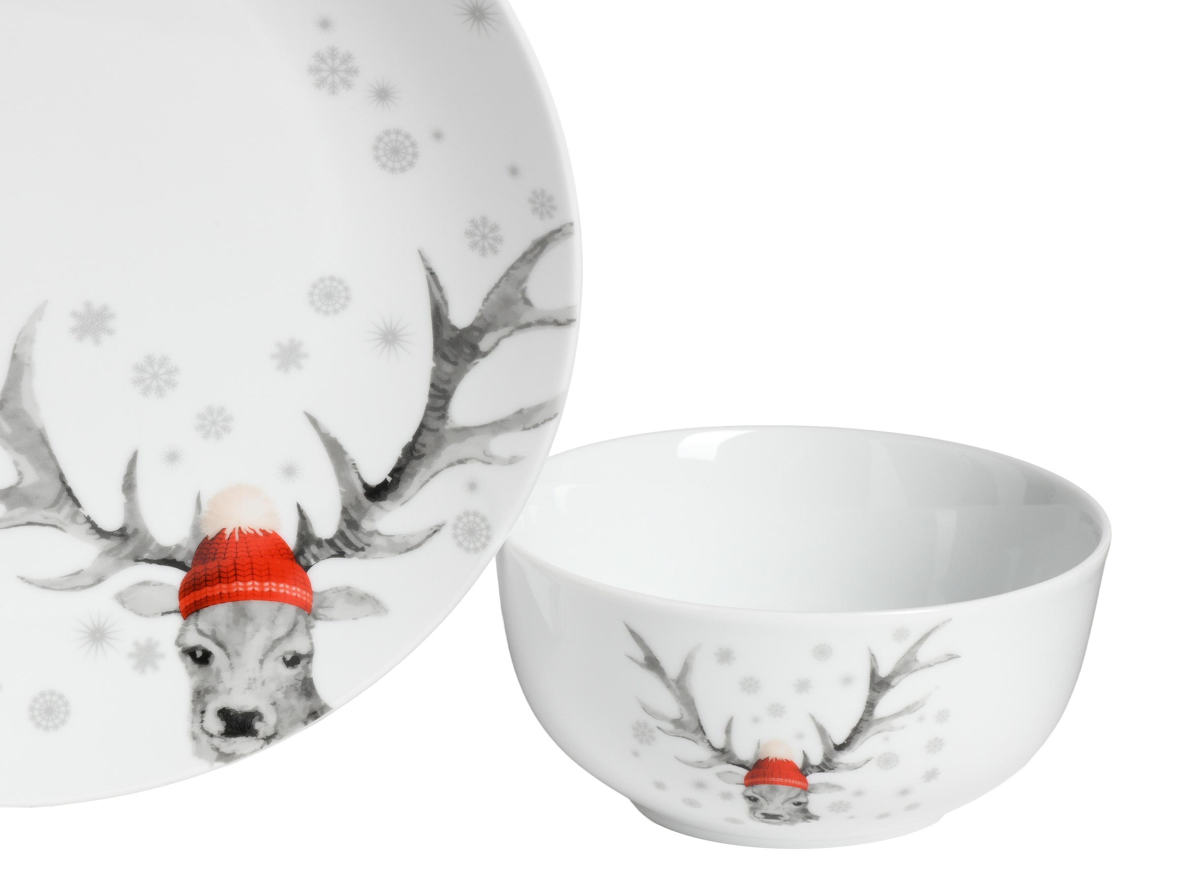 CreaTable Kombiservice »Luna Hirsch«, (Set, 16 tlg.), winterliches Hirsch-M günstig online kaufen