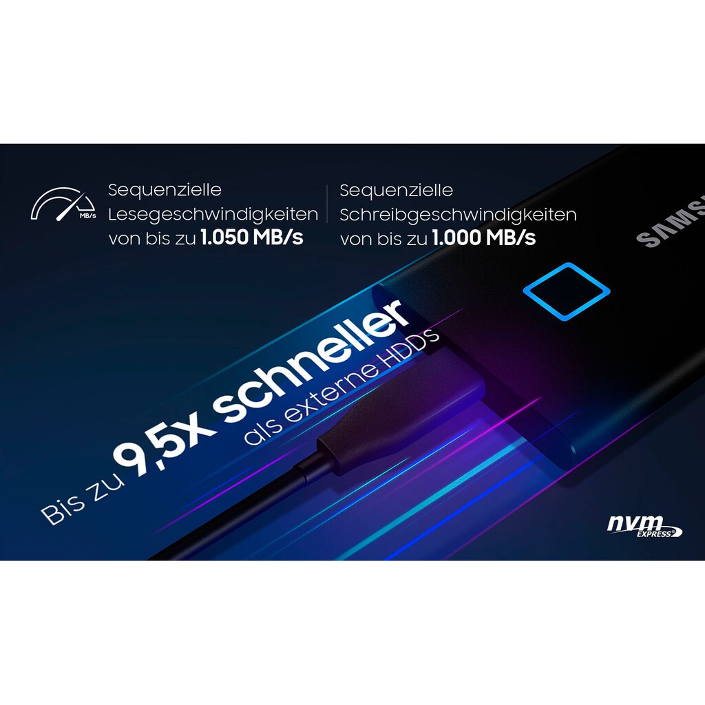 Samsung externe SSD »Portable SSD T7 Touch«, Anschluss USB 3.2-USB 2.0