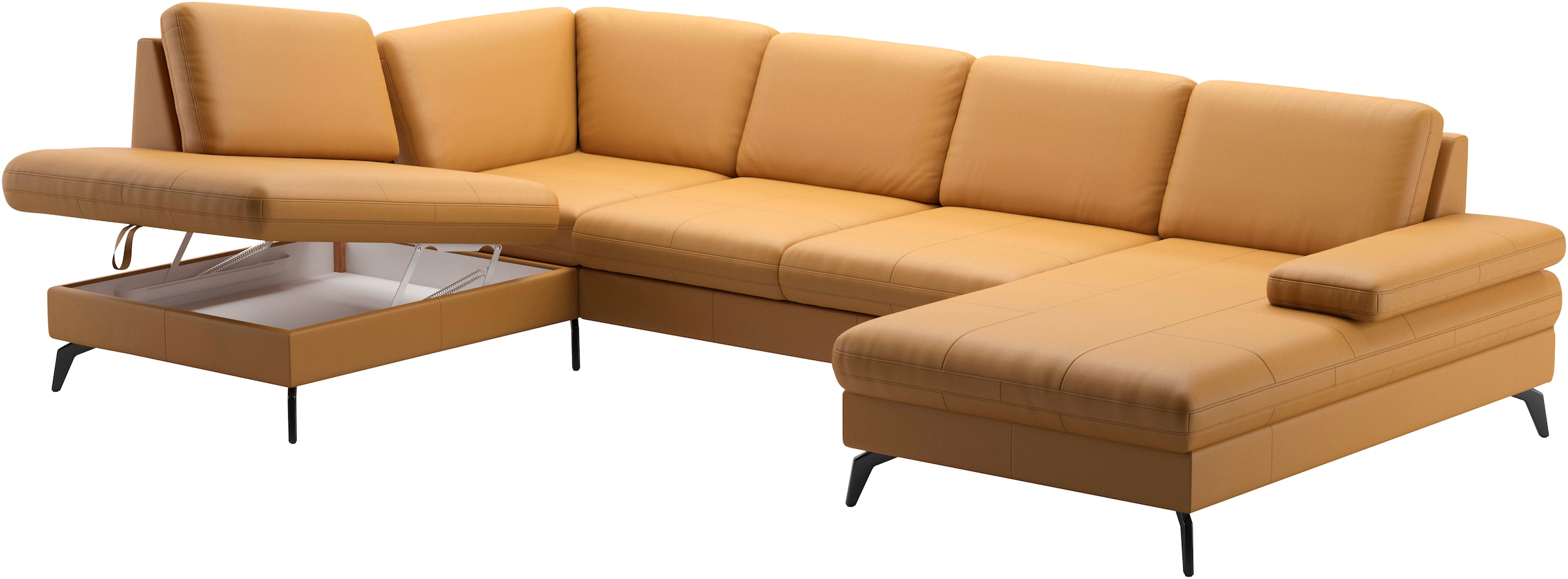 sit&more Wohnlandschaft »Morris U-Form, inkl. Sitztiefenverstellung«, wahlweise mit Armteilverstellung, Bettfunktion & Bettkasten