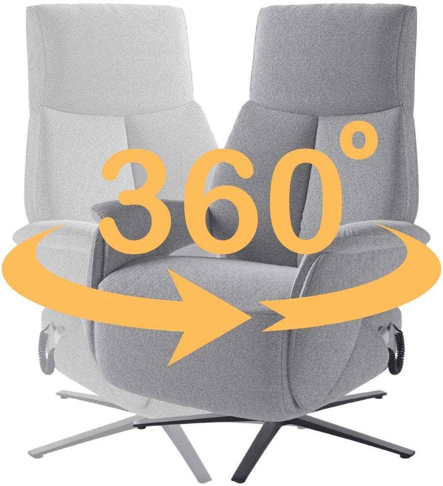 sit&more TV-Sessel »Lazy mit Kopfteilverstellung & Drehfunktion, weitere Funktionen« Ergonomie L: elektr. Fußstütze, Rückenlehne & Aufstehhilfe, Herz-Waage