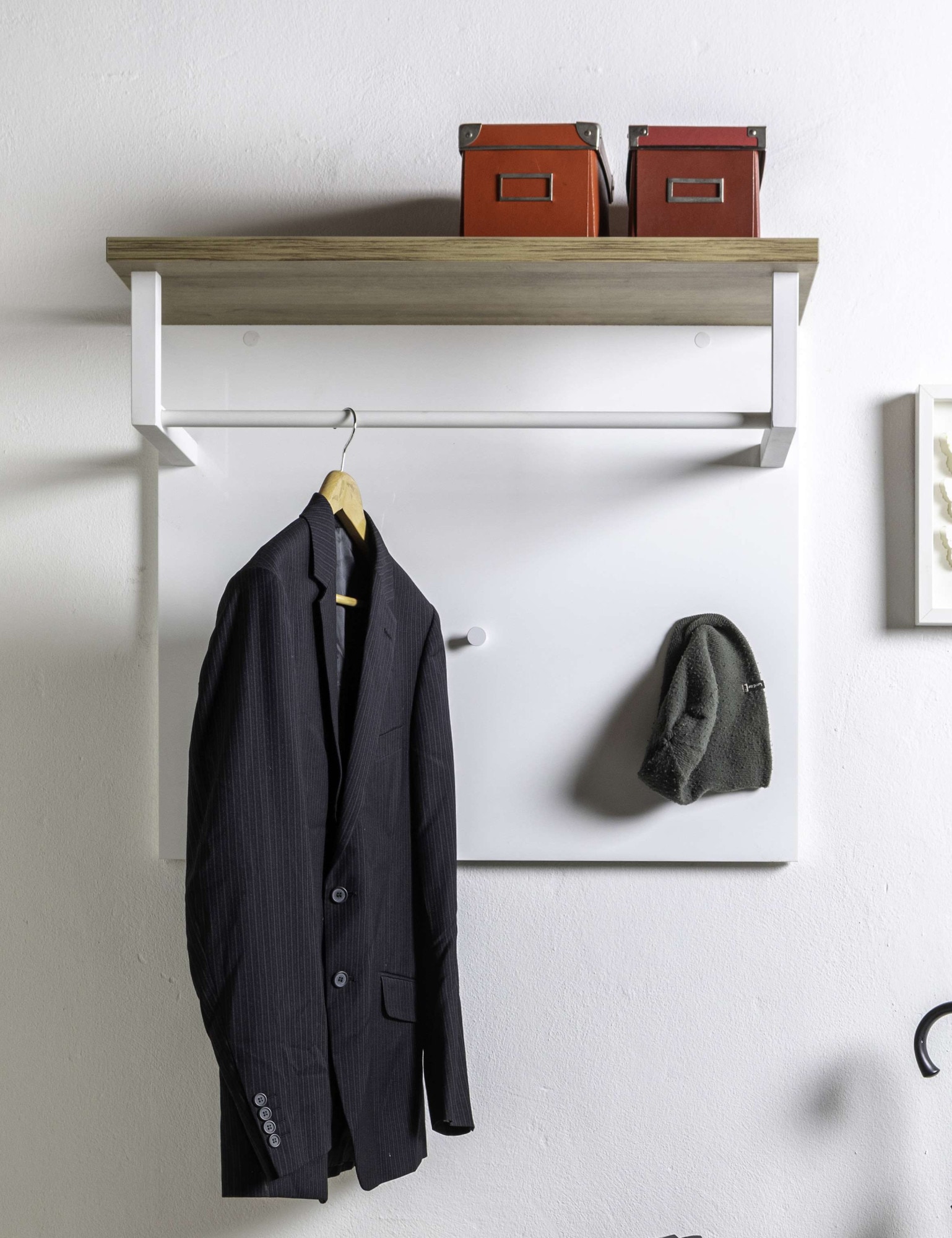 Composad Garderobenpaneel »Mundi, Garderobenpaneel, Wandgarderobe, Flurgarderobe«, (1 St.), Mit 3 Kleiderhaken und Hutablage