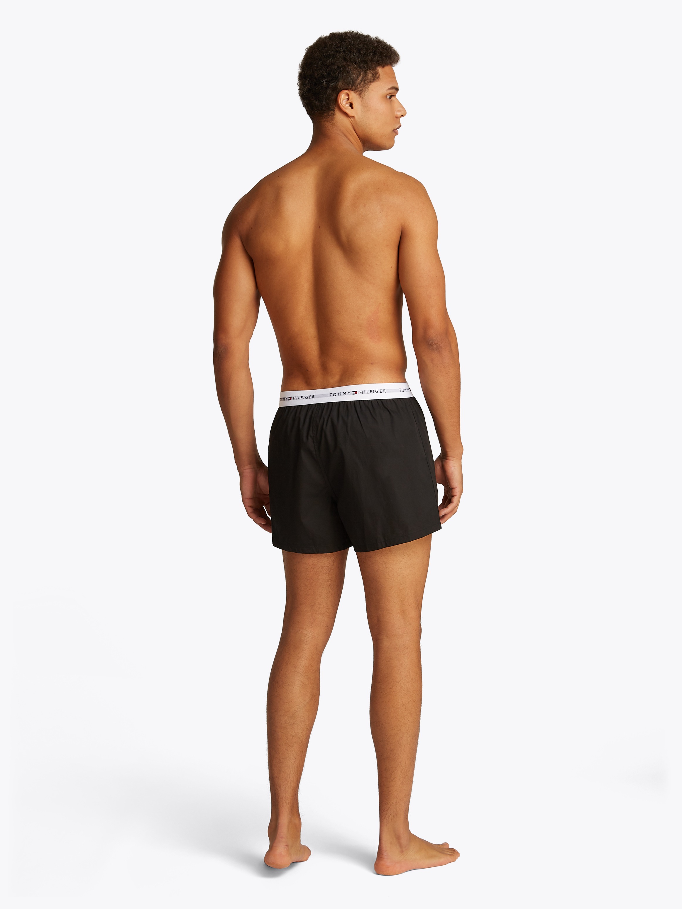 Tommy Hilfiger Underwear Webboxer »2P WOVEN BOXER«, (Packung, 2 St., 2er), mit Logobund