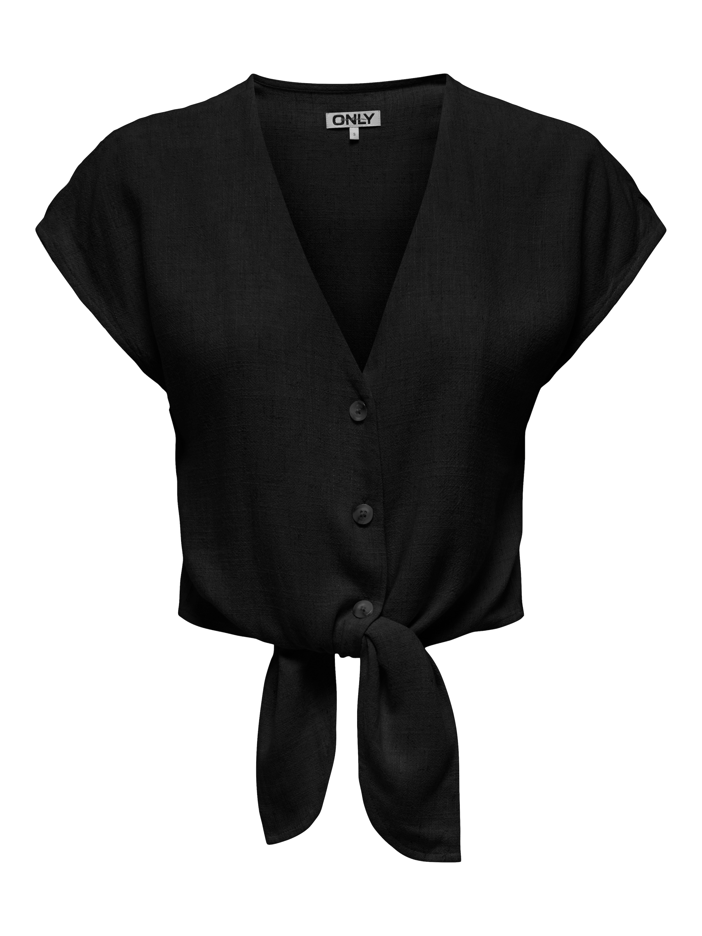 ONLY Kurzarmbluse »ONLSIESTA SS KNOT LIN BL SHIRT PNT NOOS« Viskosemischung, regular fit