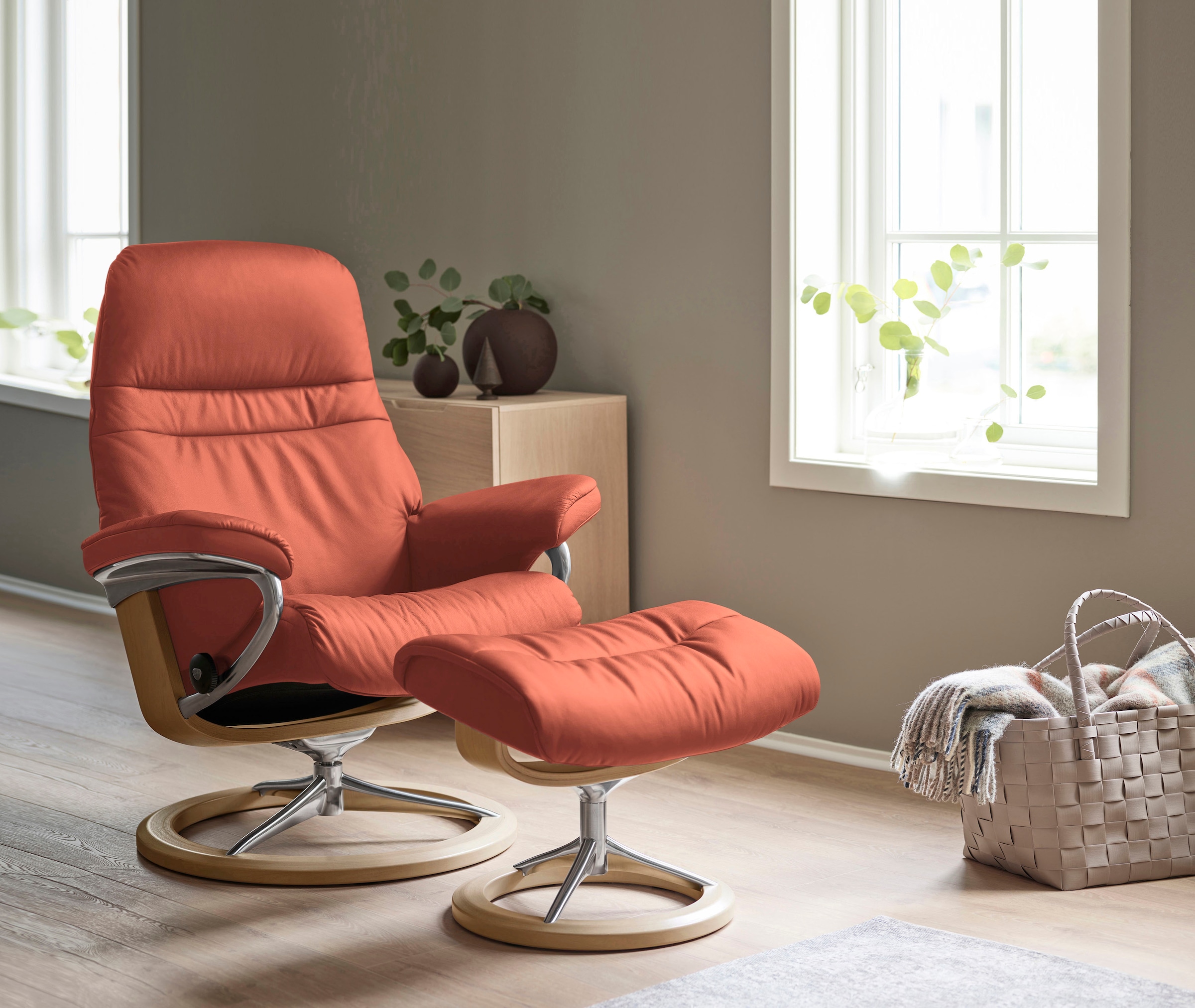 Stressless® Relaxsessel »Sunrise«, (Set, Relaxsessel mit Hocker), mit Signa günstig online kaufen