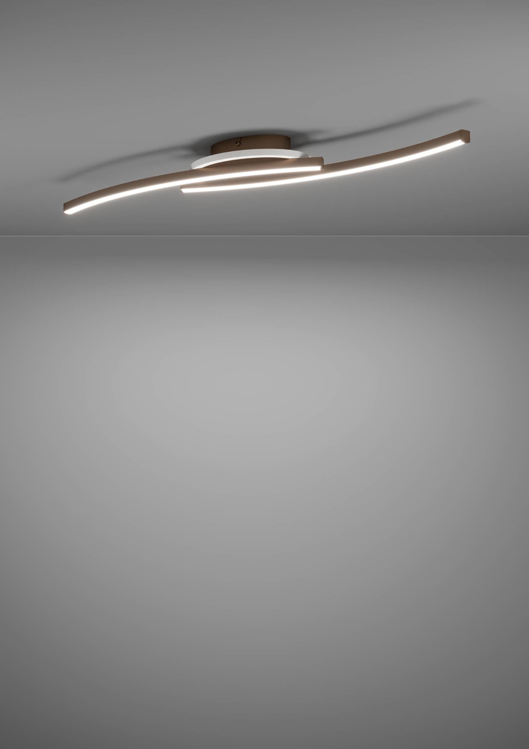 EGLO Deckenleuchte »Lungolago Deckenlampe, Bürolampe Decke aus Metall, Flurlampe, Lampe« LED-Modul 1 Stk. Neutralweiß Wand-/Deckenleuchte - L74 x B14 x H6 cm - bronze - 12W inkl.