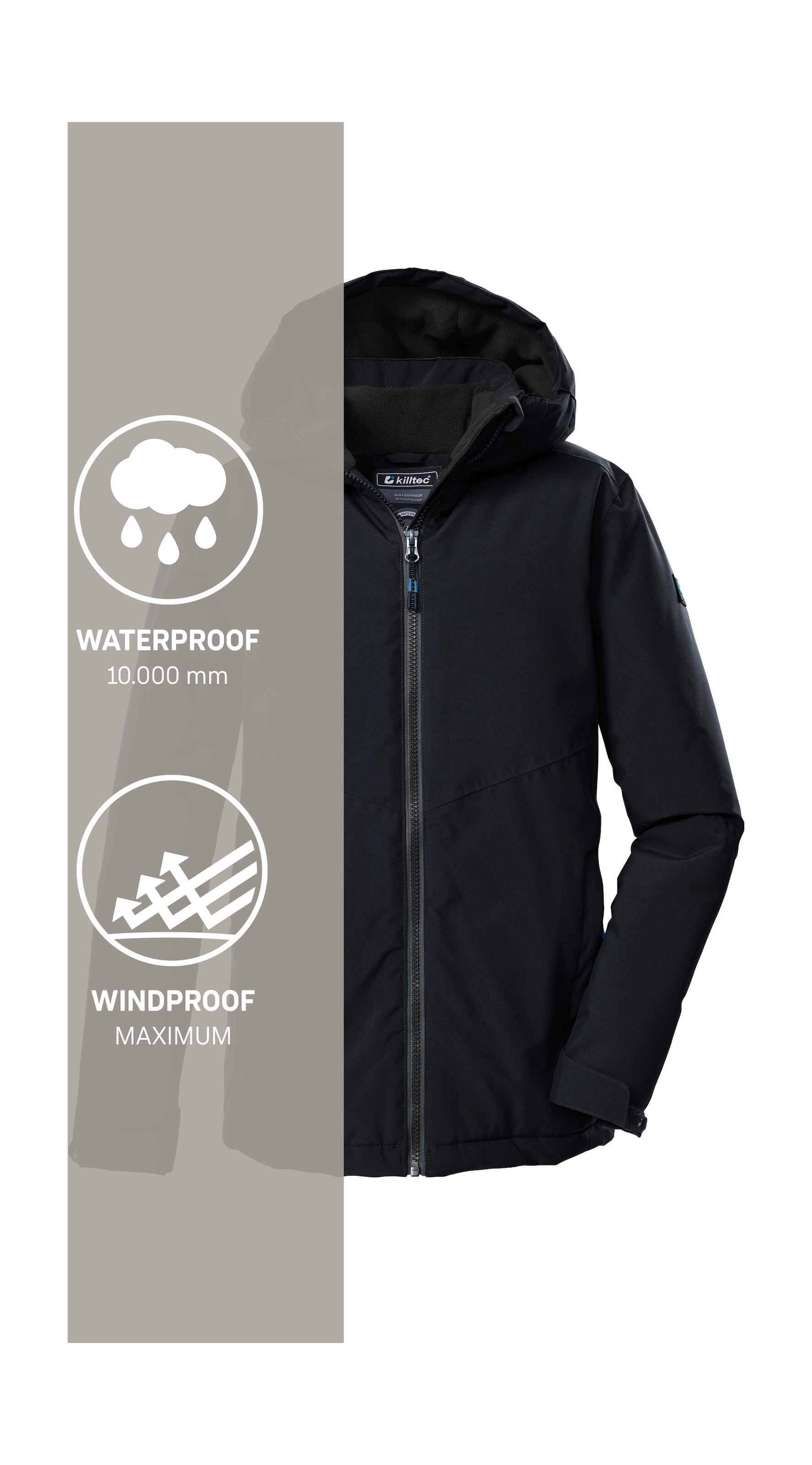 Killtec Funktionsjacke »KOW 221 BYS JCKT« Wind- und wasserdichte Kinderjacke mit verstellbarer Kapuze