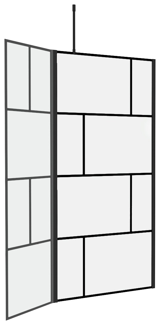 Marwell Walk-in-Dusche »Bricks«, 90 x 195 cm, inkl. Haltestange für Deckenmontage