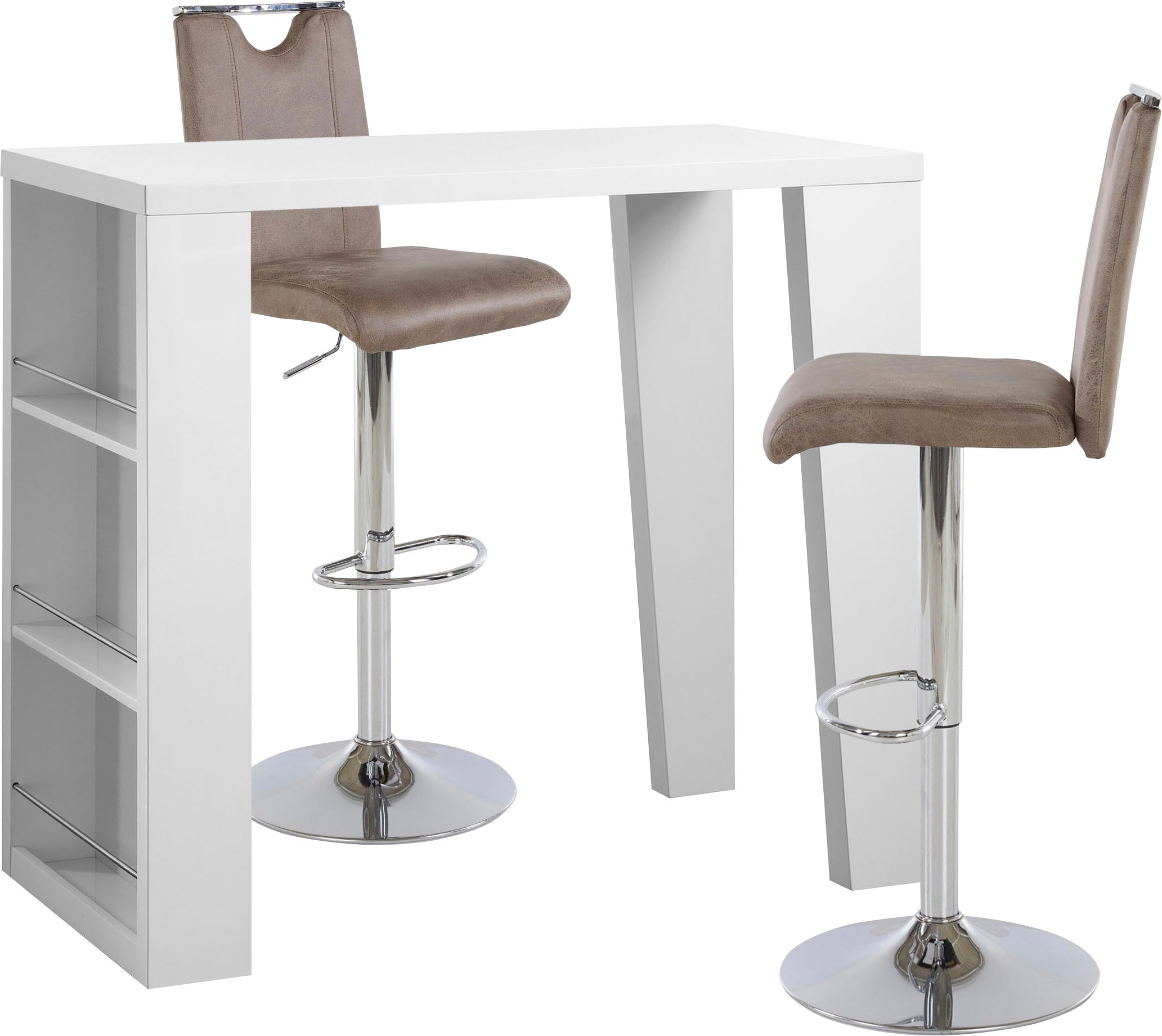 byLIVING Barhocker, (Set, 2er), (2 Stück), Bezug in Microfaser, Gestell stufenlos höhenverstellbar