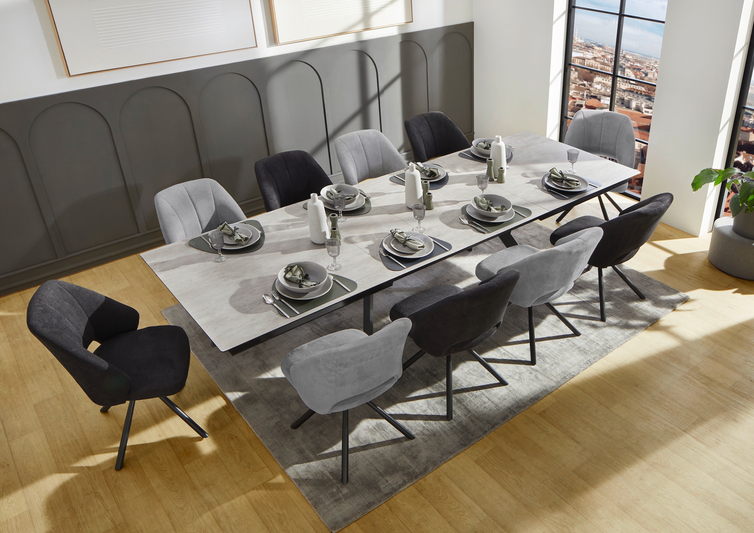 Jockenhöfer Gruppe Esstisch »Tyson, 3-fach ausziehbar« Extrabreit (200-320x100cm), Synchronauszug, melaminbeschichtet