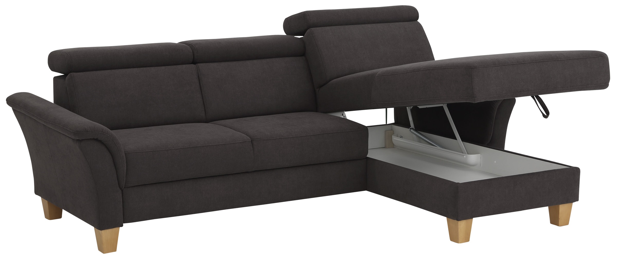 Home affaire Ecksofa »Conville L-Form«, Federkern, wahlweise mit Bettfunktion und Bettkasten bzw. Stauraum
