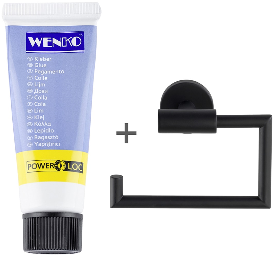 WENKO Toilettenpapierhalter »Modell Bosio«, inkl. Power-Loc® Kleber, Edelstahl, Befestigen ohne Bohren