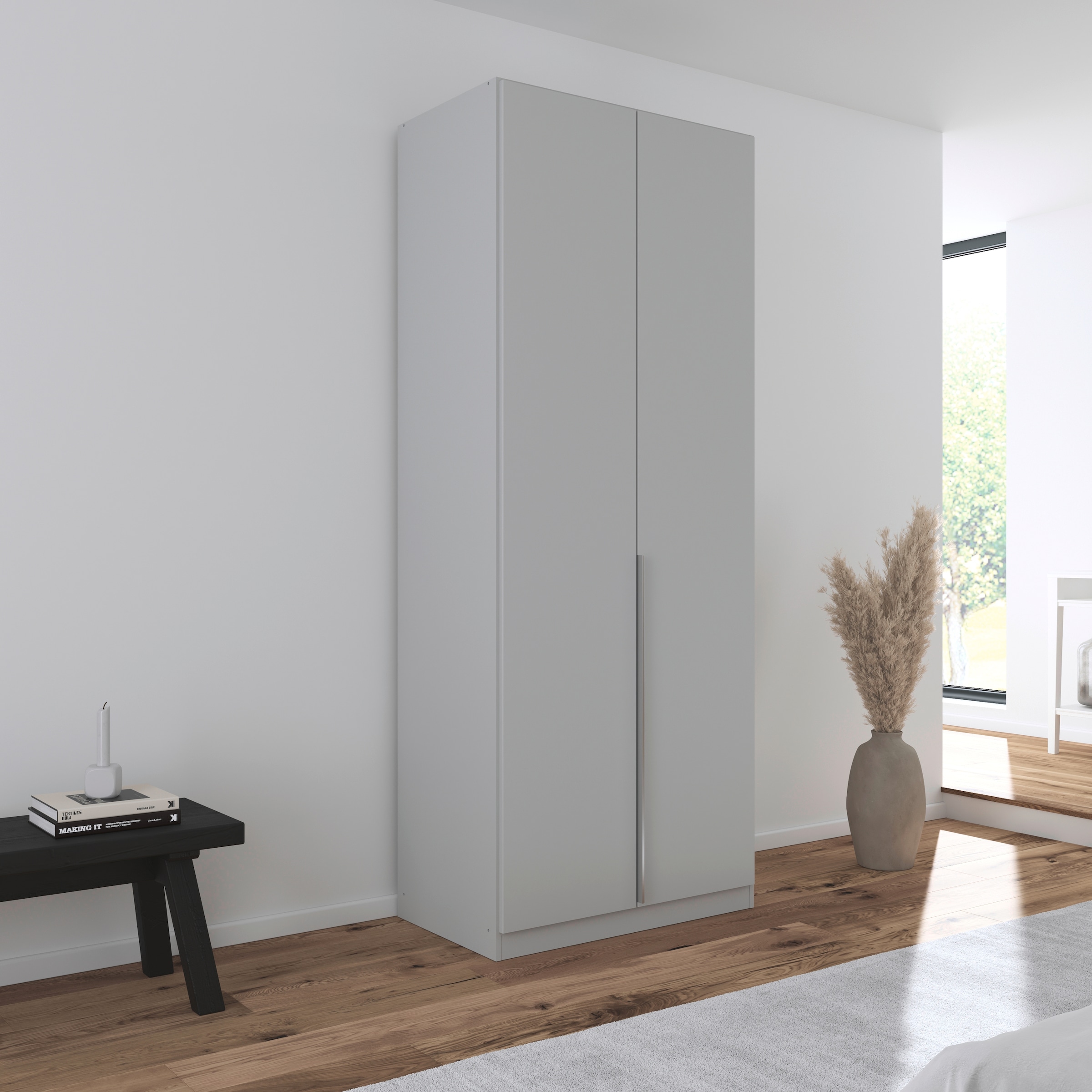 rauch Drehtürenschrank »Kleiderschrank Schrank Garderobe AGORDO TOPSELLER Schlafzimmer«, (in zwei Griff-Farben, Breiten 91-360 cm, Dekor- oder Hochglanzfront), durchdachte Innenausstattung, in 7 Breiten und 2 Höhen MADE IN GERMANY
