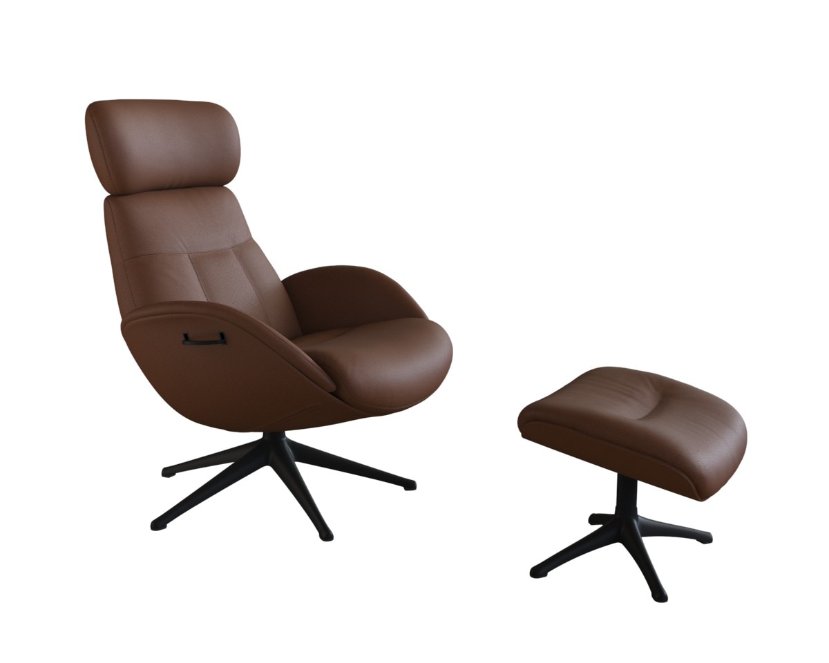 FLEXLUX Relaxsessel »Relaxchairs Elegant«, Premium Komfort, Rücken- & Kopfteilverstellung, drehbar, Fuß schwarz