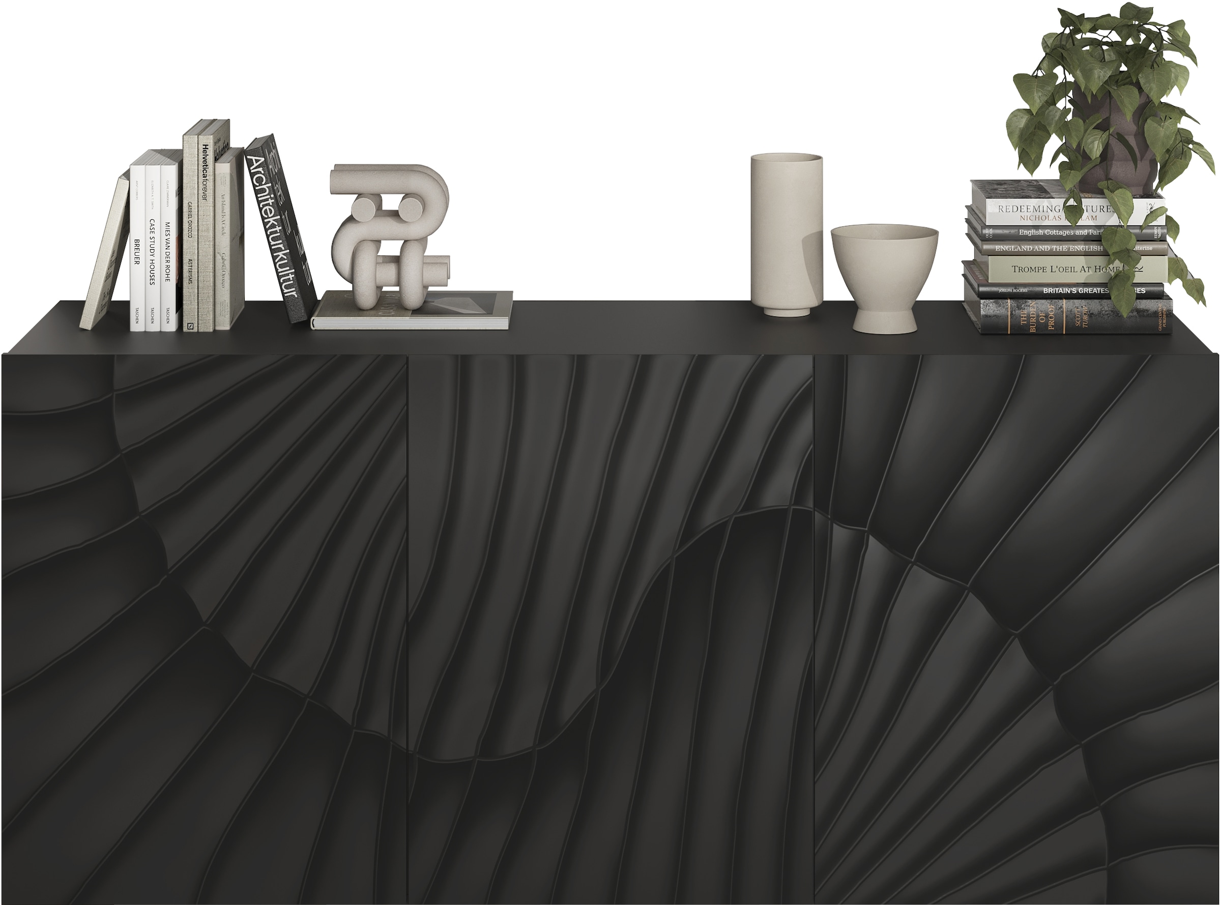 INOSIGN Sideboard »Snake Breite 181 cm, moderne Kommode mit 3 Türen«, Anrichte mit viel Stauraum, Front mit besonderem Siebdruck