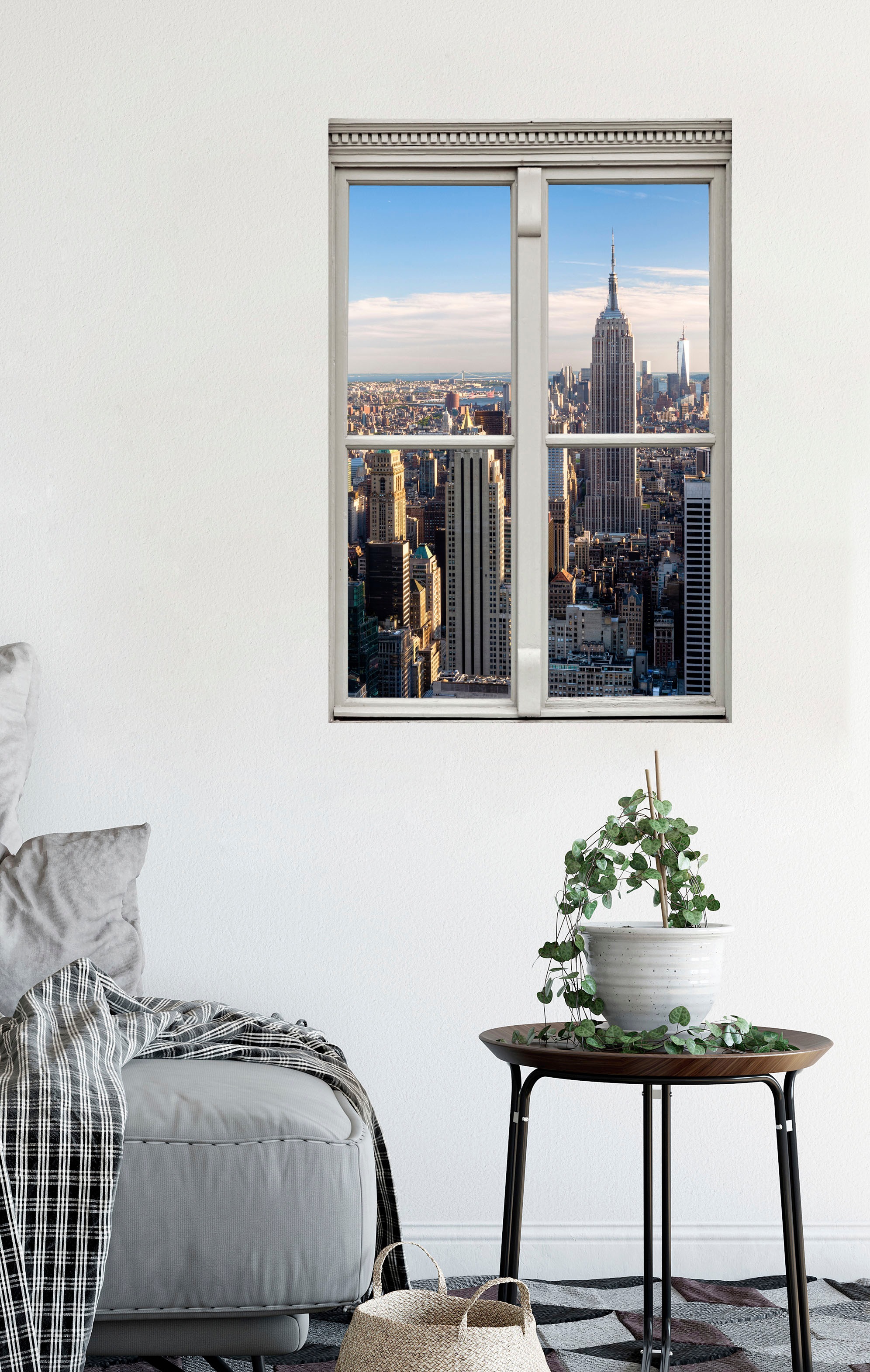 queence Wandsticker »New York«, Wandsticker, Wandbild, selbstklebend, 3D, Fenster