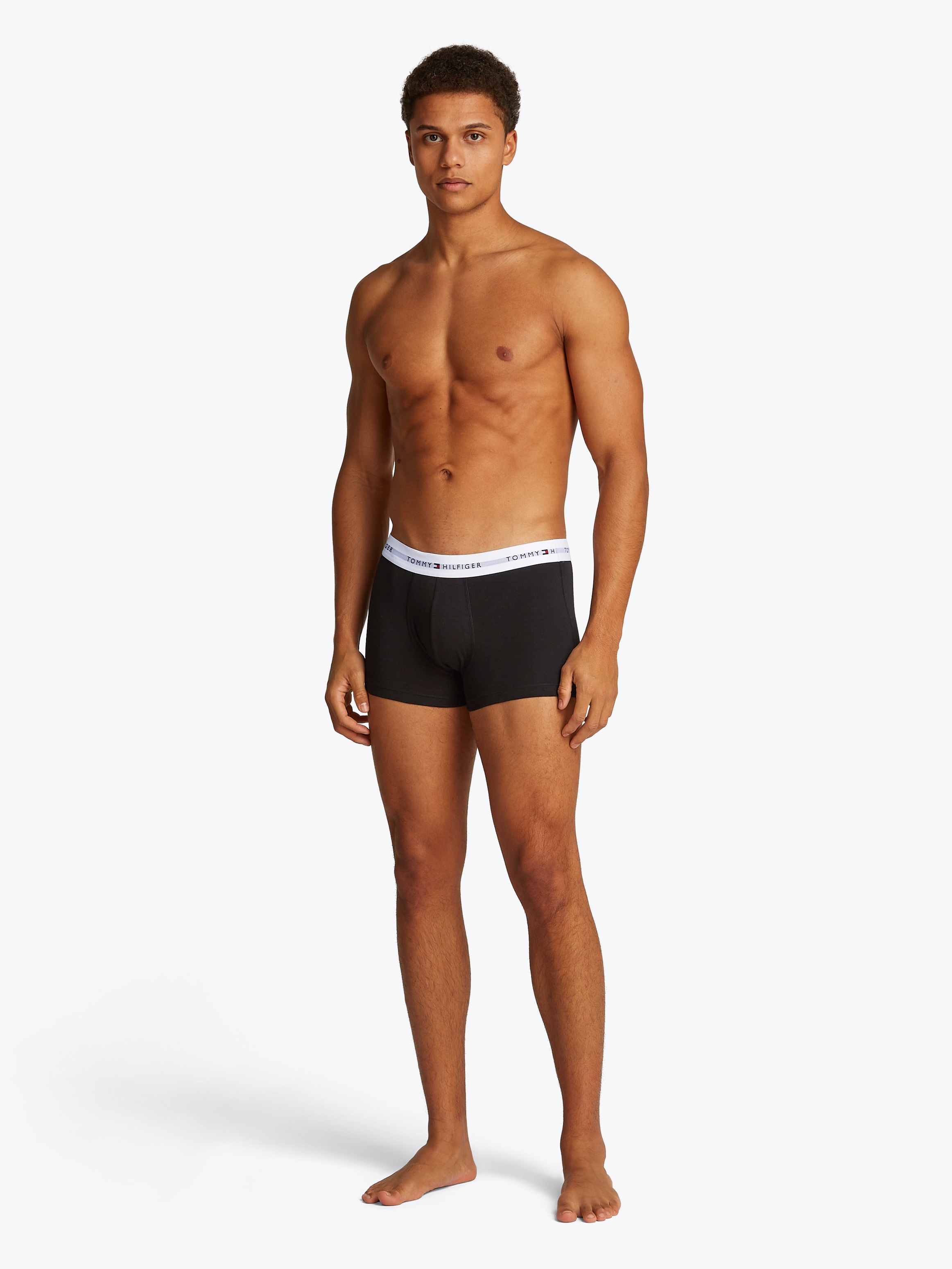 Tommy Hilfiger Underwear Boxer »TRUNK 3 PACK«, (3 St.), mit kontrastfarbenem Logobund