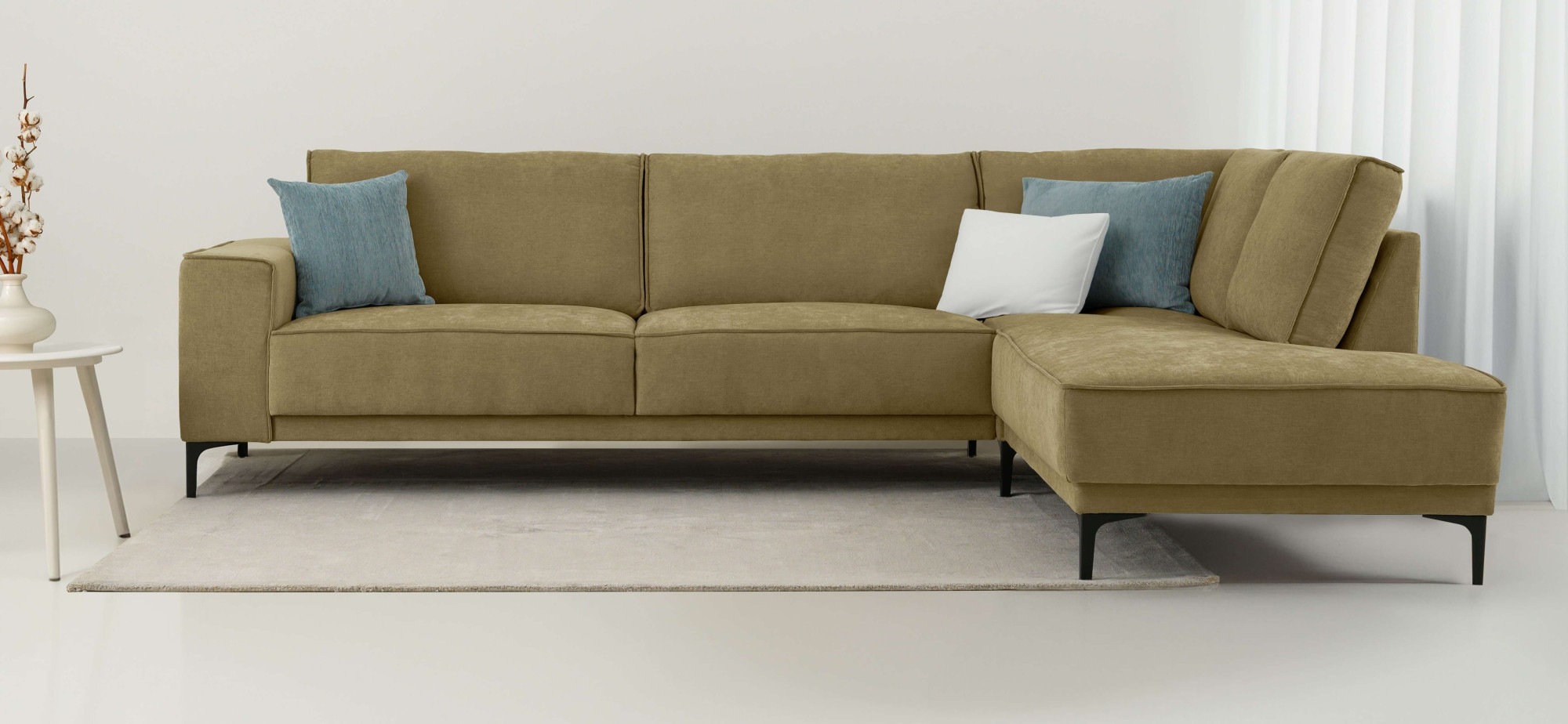Places of Style Ecksofa »Polsterecke Oland, Struktur, Flachgewebe, Luxus-Mi günstig online kaufen