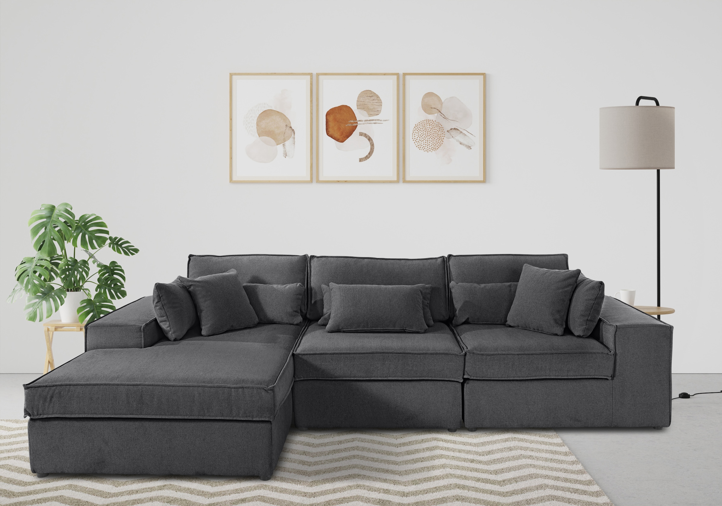 OTTO home Ecksofa »Florid L-Form« 3 Teile, bestehend aus Modulen, viele Bez günstig online kaufen