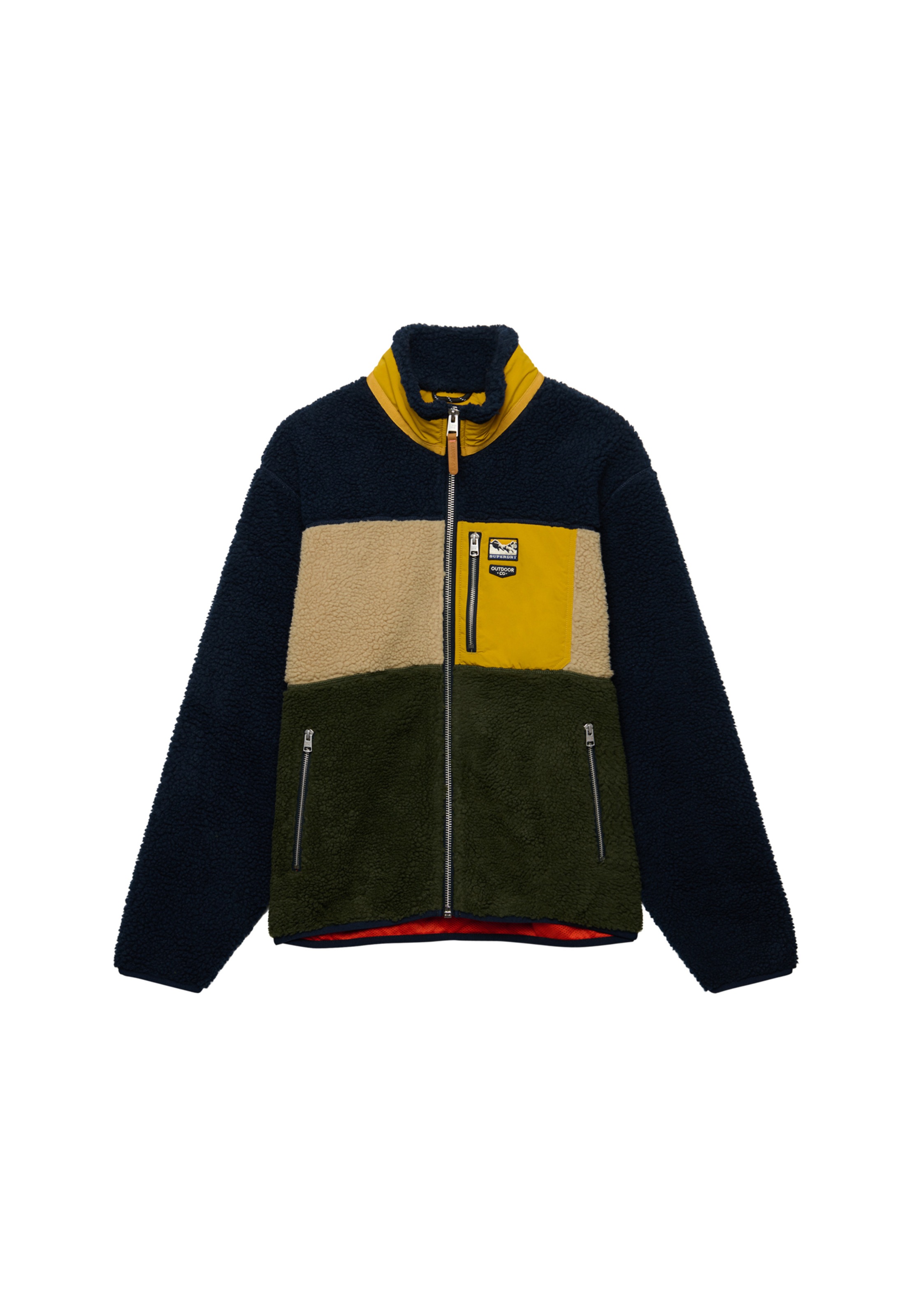 Superdry Sweatjacke »COLOUR BLOCK RETRO ZIP FLEECE« Kunstfaser, relaxed fit