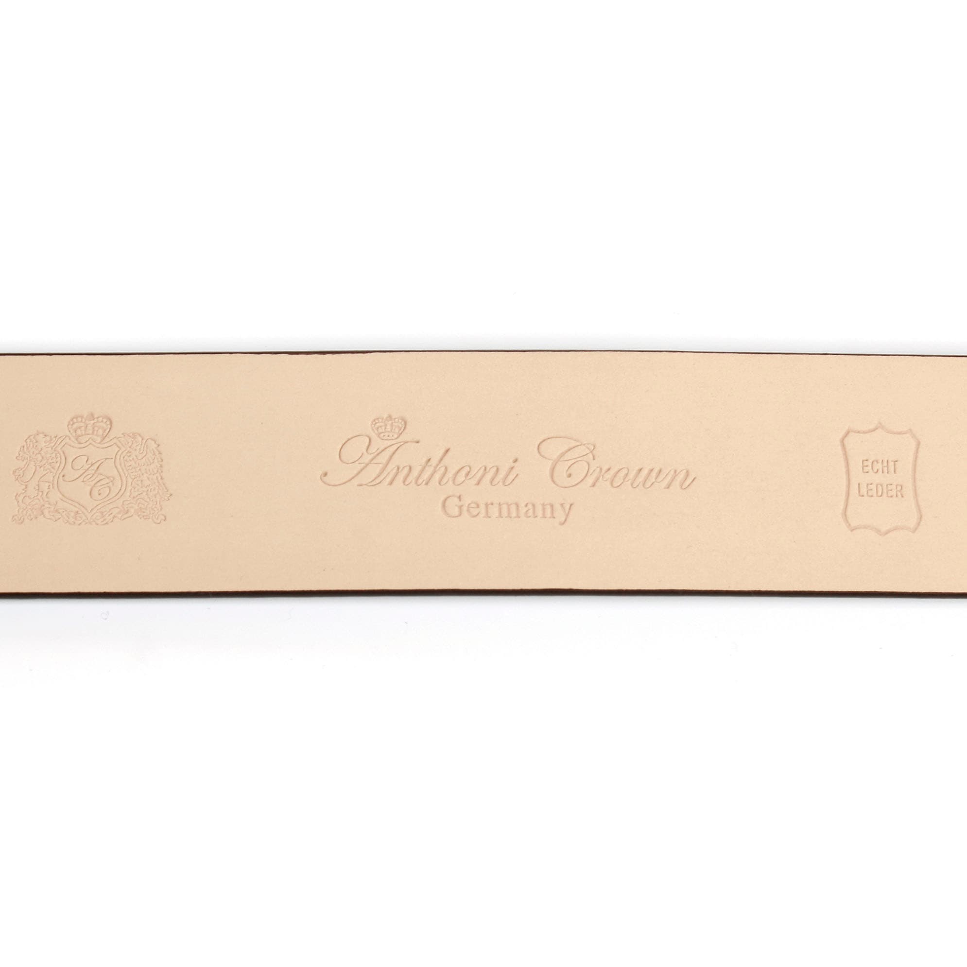 silberfarbener Crown Ledergürtel mit Anthoni Glas-Schließe