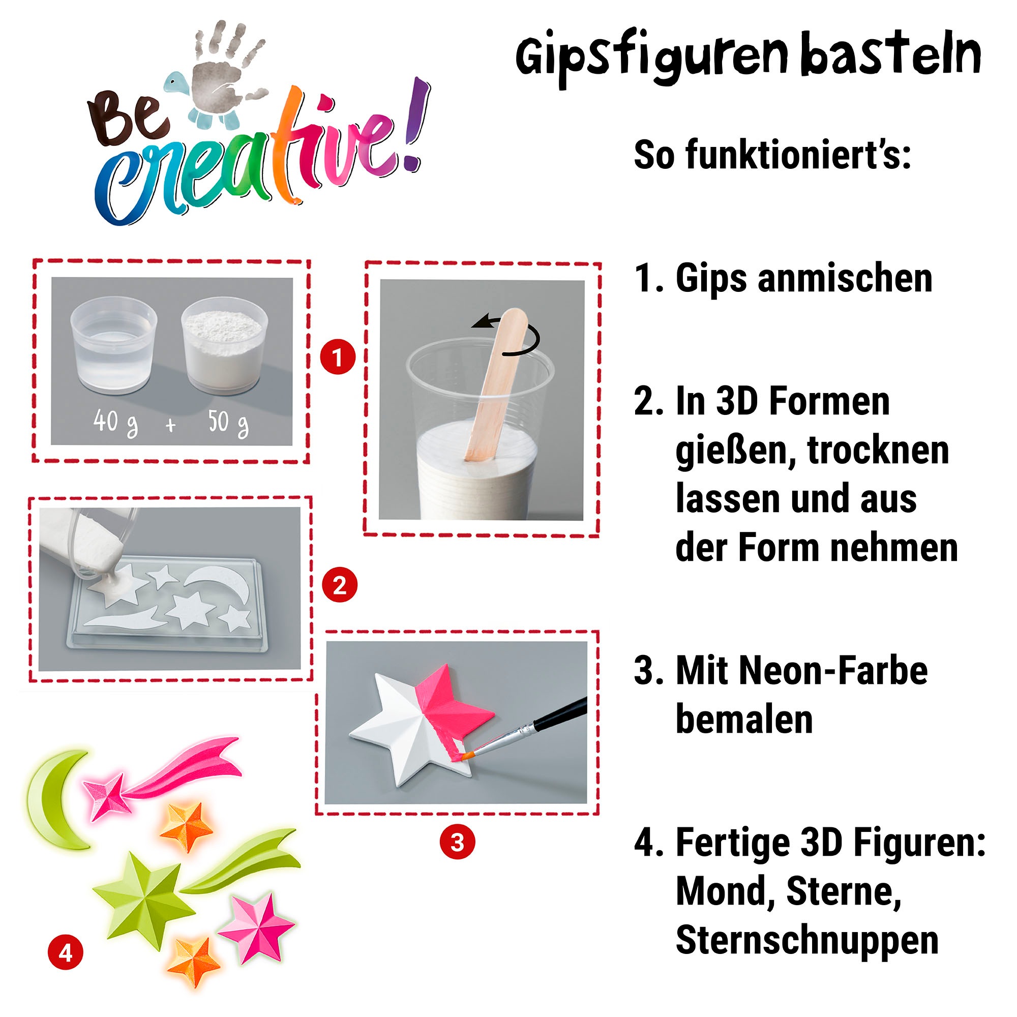 Ravensburger Kreativset »BeCreative Mini, Leuchtsterne«, Made in Europe