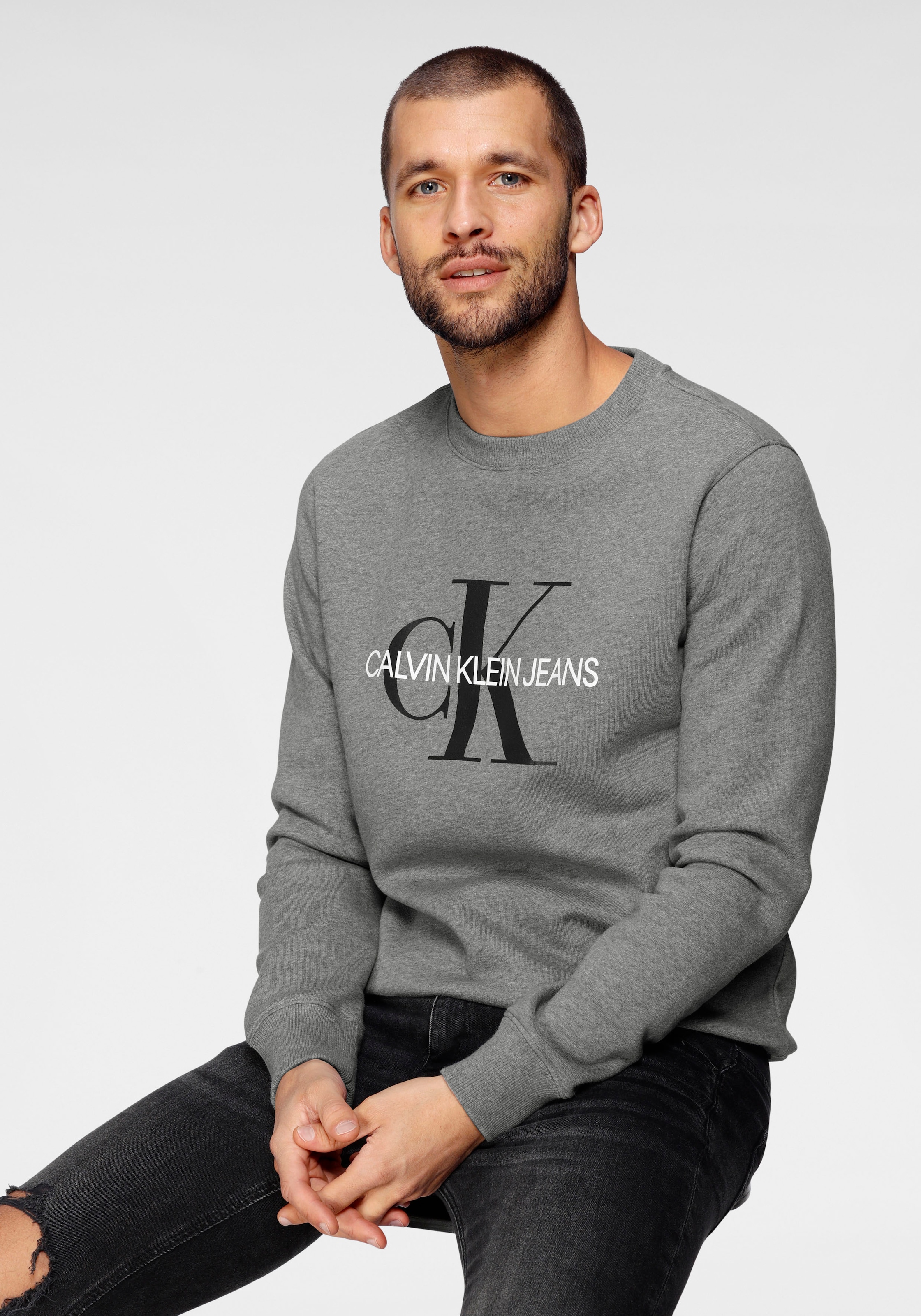 Jeans Calvin Klein »ICONIC Sweatshirt bestellen MONOGRAM CREWNECK«
