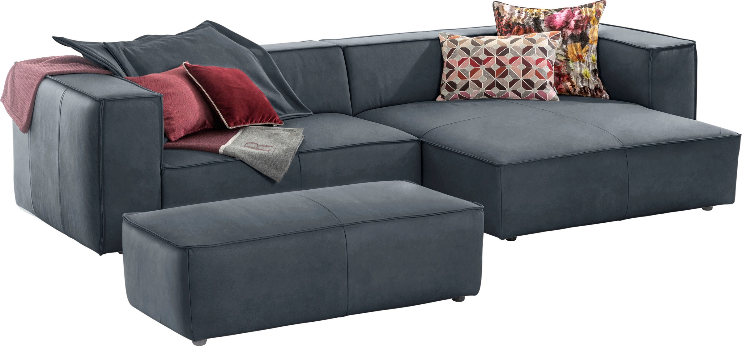 W.SCHILLIG Ecksofa »around-the-block, modern und elegant, bequem, L-Form«, mit eleganter Biese, mit Federkern