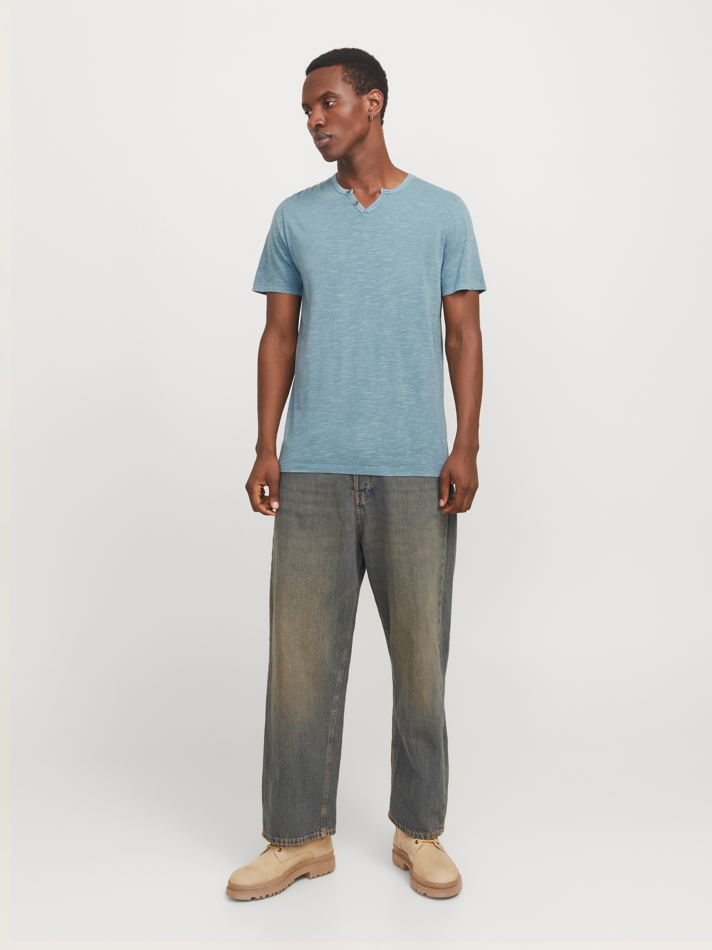 Jack & Jones T-Shirt »SPLIT NECK TEE« mit V-Ausschnitt